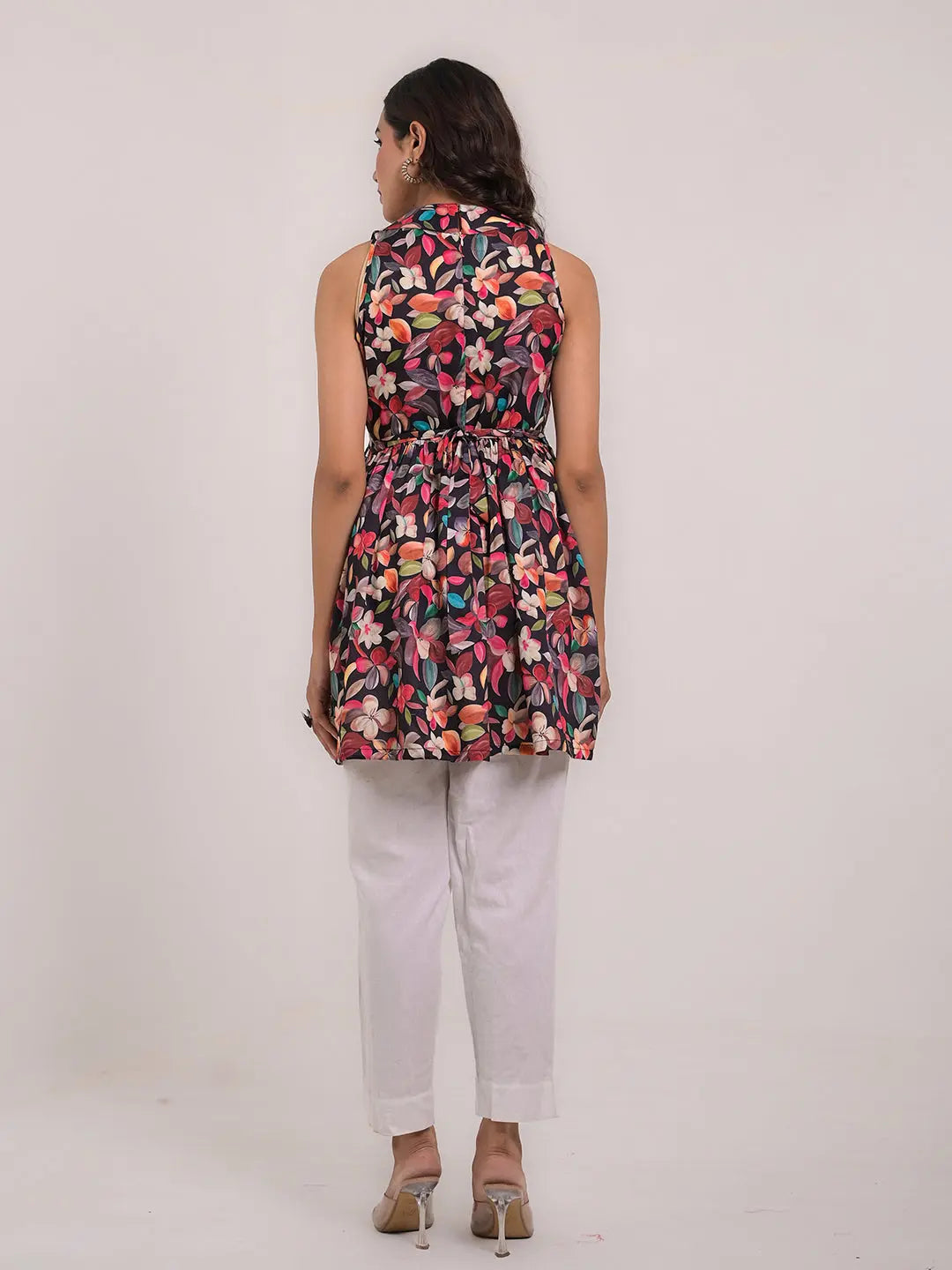 Women's Cotton Printed Sleeveless Flaired Top Kavita Gupta