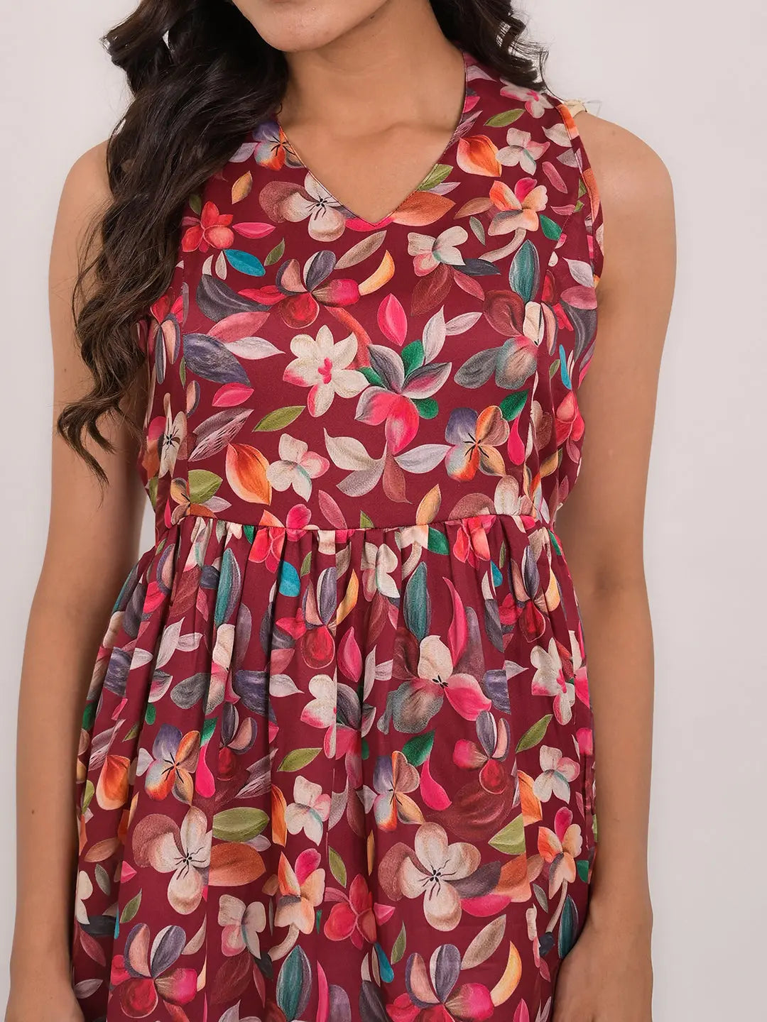 Women's Cotton Printed Sleeveless Flaired Top Kavita Gupta