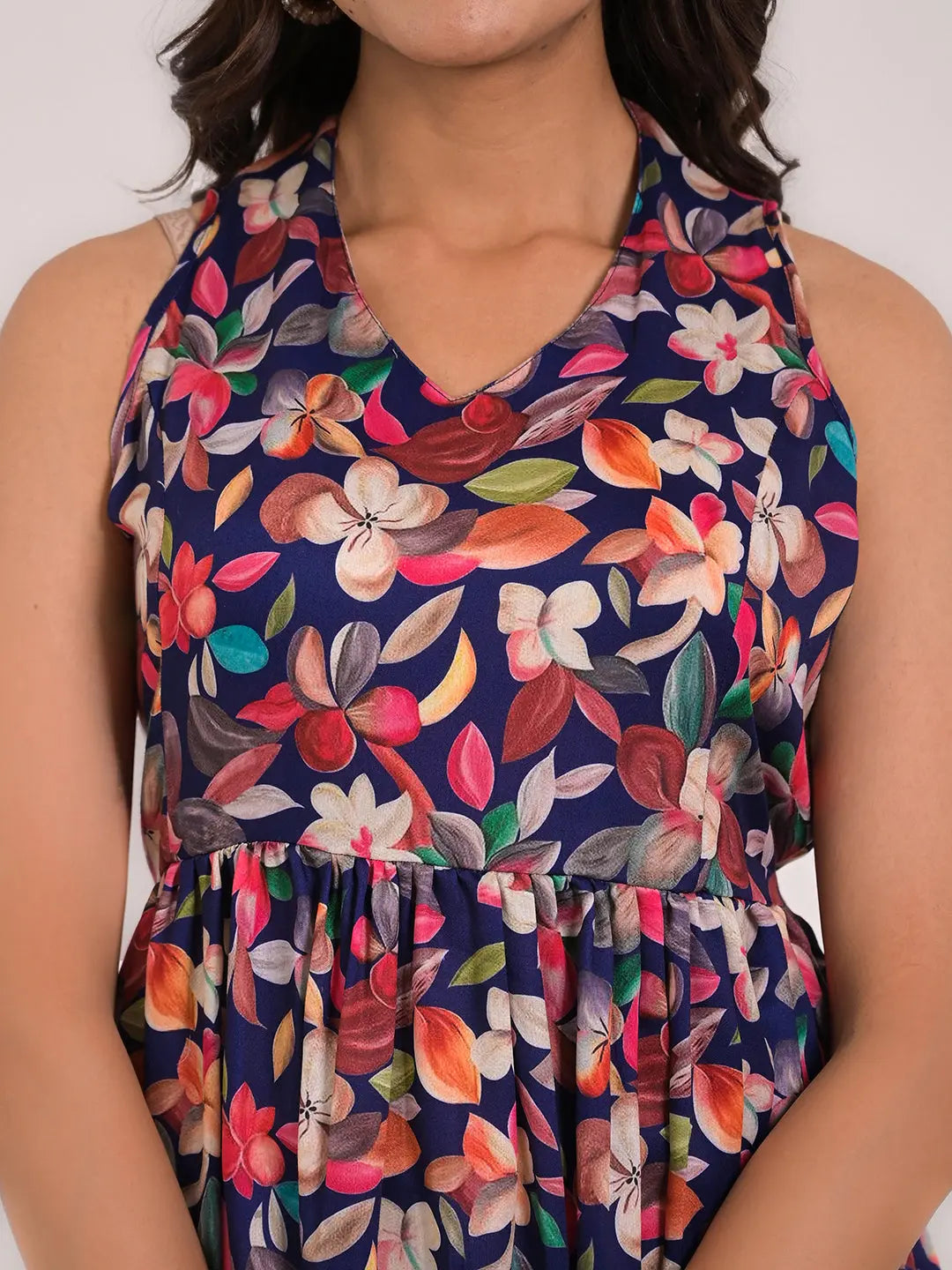 Women's Cotton Printed Sleeveless Flaired Top Kavita Gupta