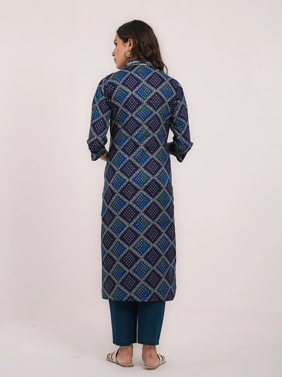 MUMZHUG BLUE COLORED BANDHEJ PRINT COTTON KURTA PANT AND DUPATTA FOR FEEDING AND MATERNITY PURPOSE mumzhug