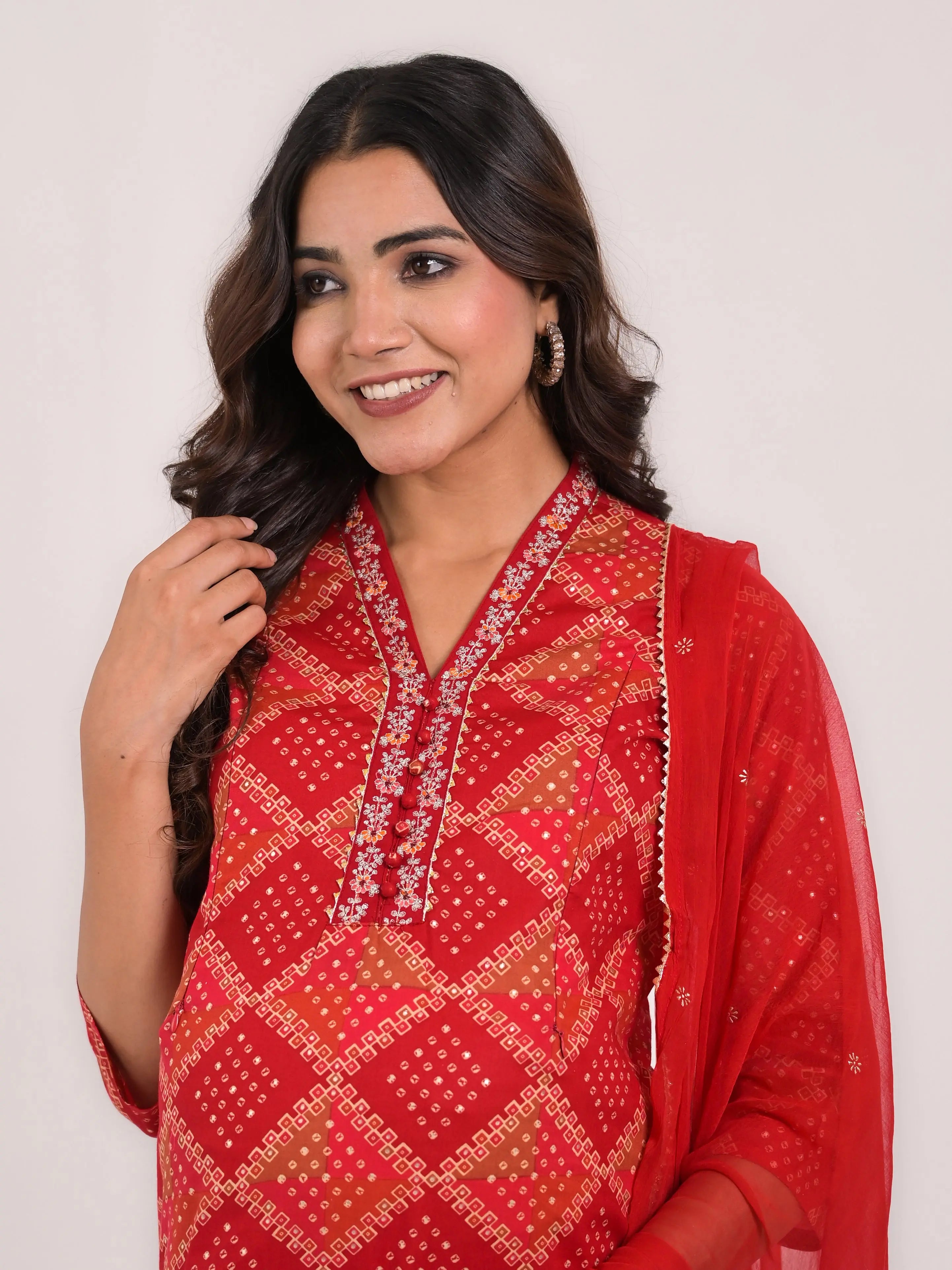 Mumzhug cotton embroided kurta with pant and dupatta for maternity and feeding purpose mumzhug