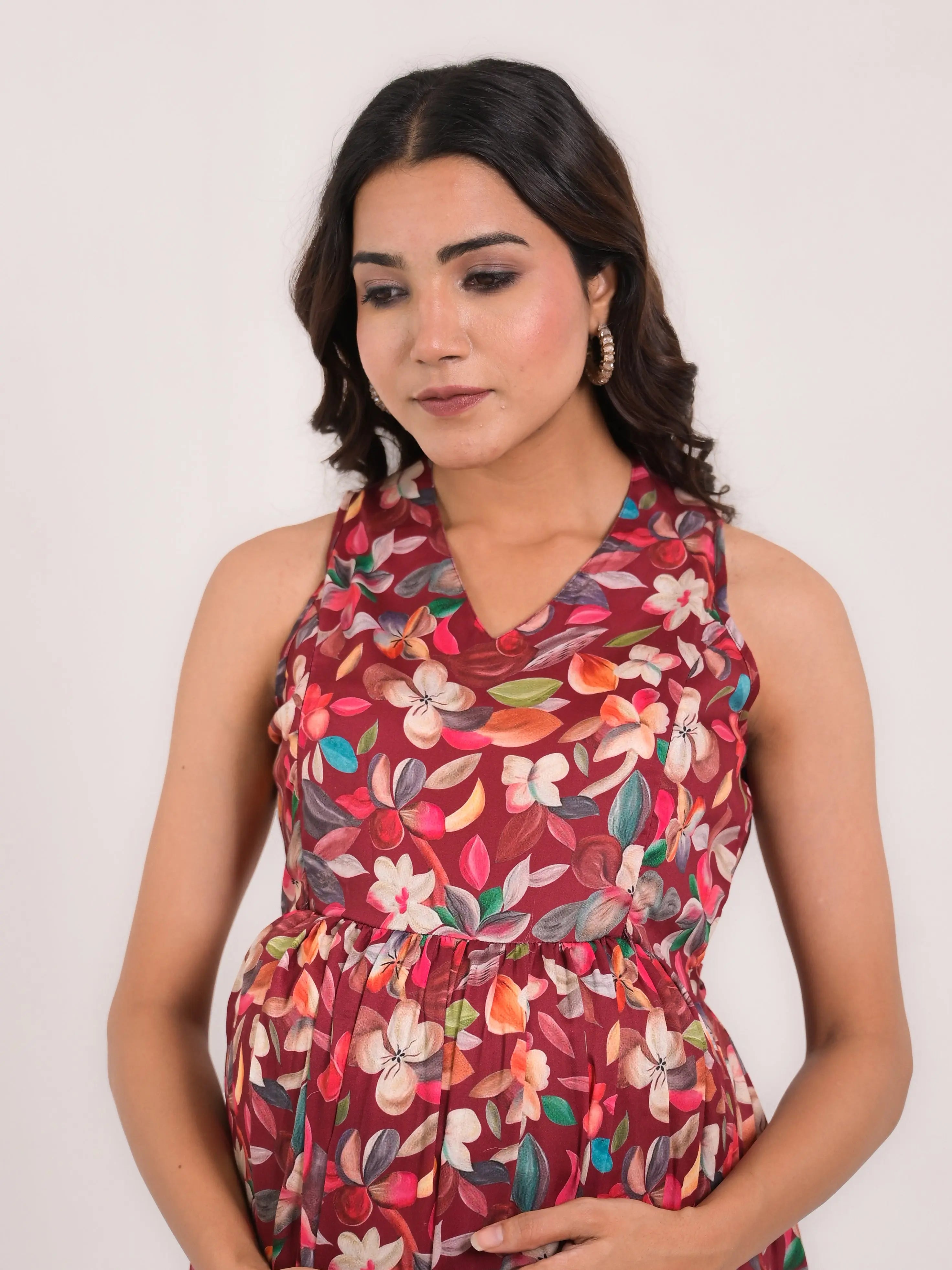 cotton printed flaired top  for feeding and maternity purpose mumzhug