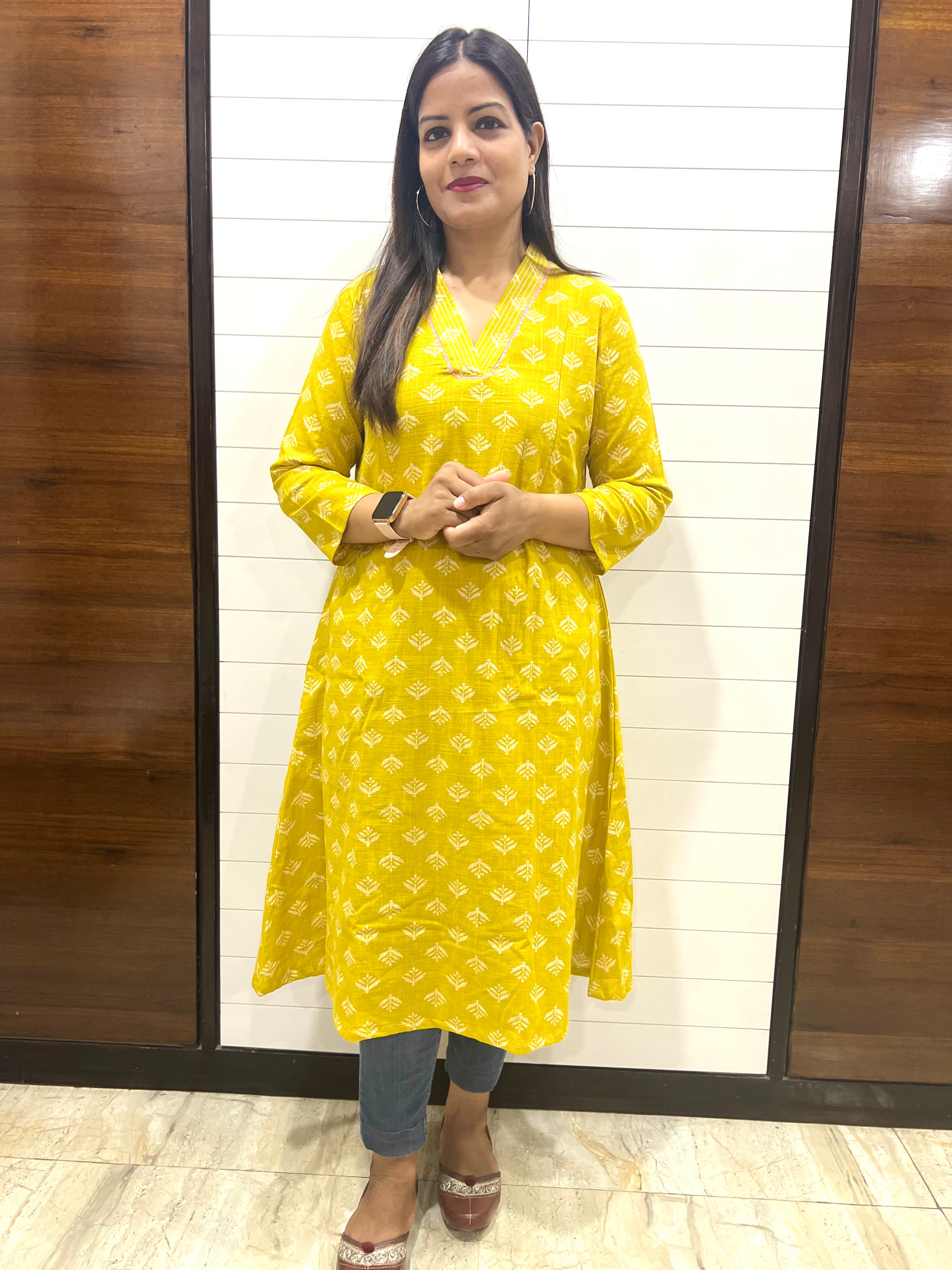 Pure Cotton Printed Feeding Kurta