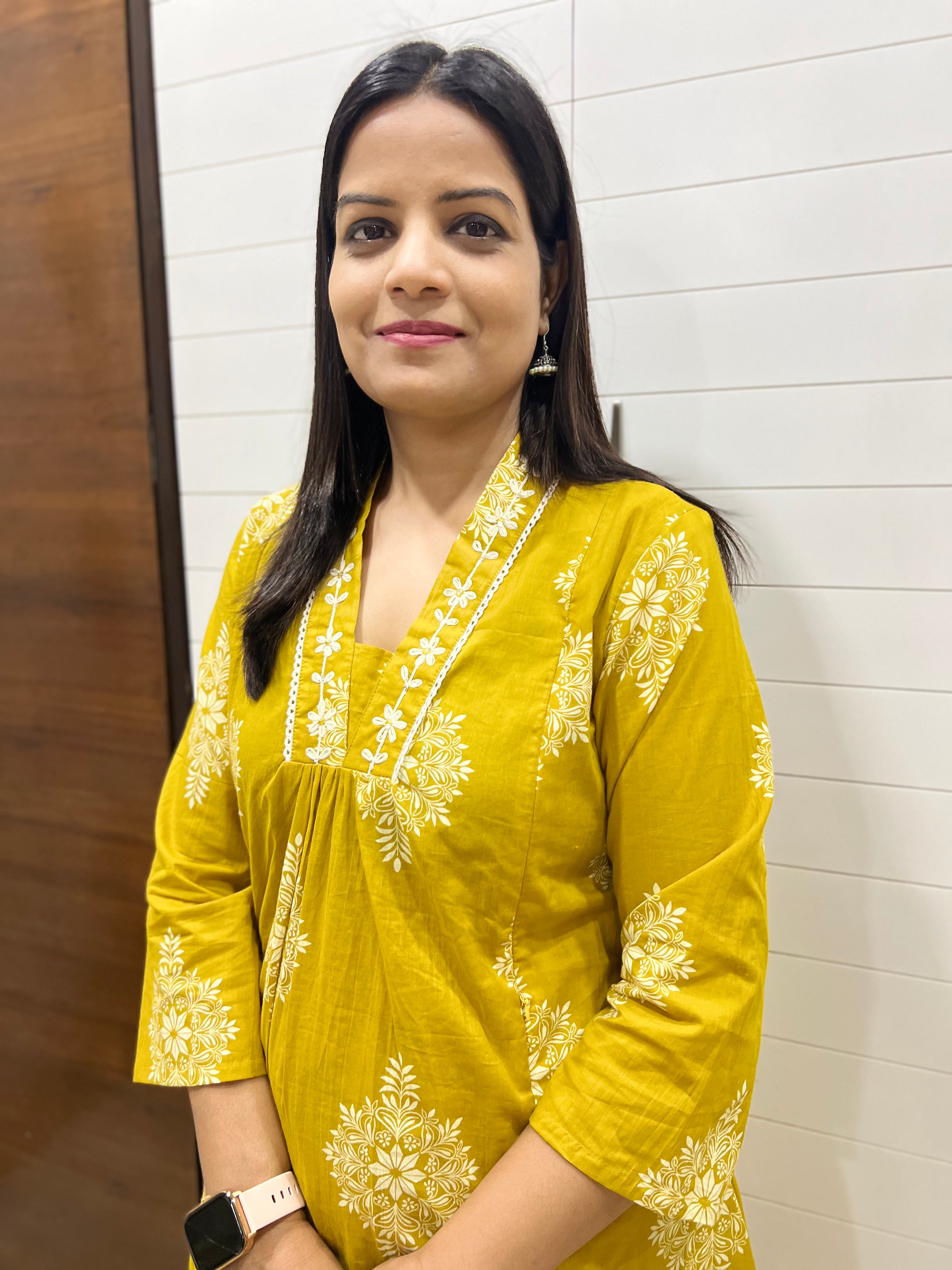 #Ready to ship. Mumzhug mustard pure premium cotton feeding kurta set
