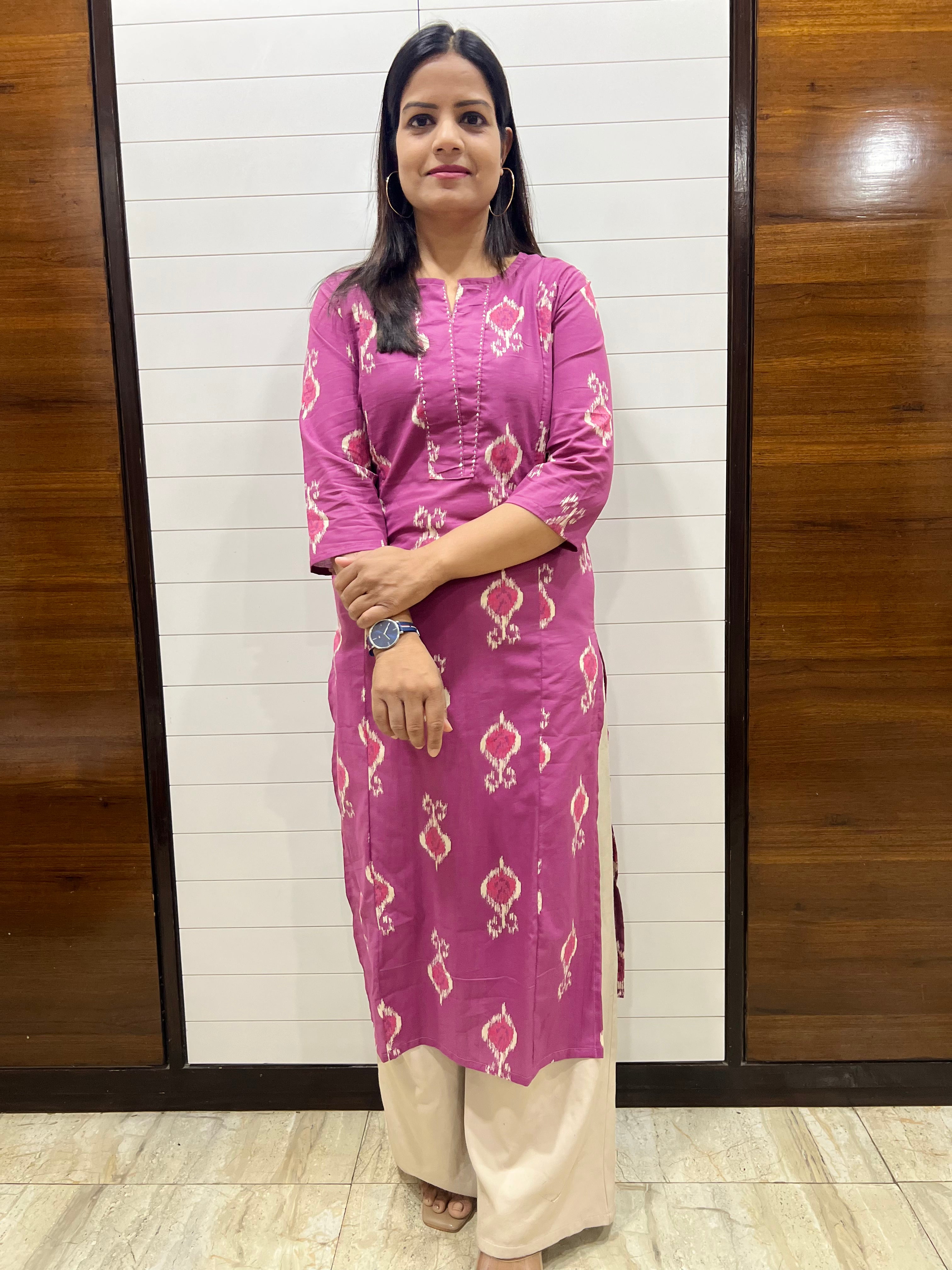 Mumzhug pure premium cotton onion colored feeding kurta