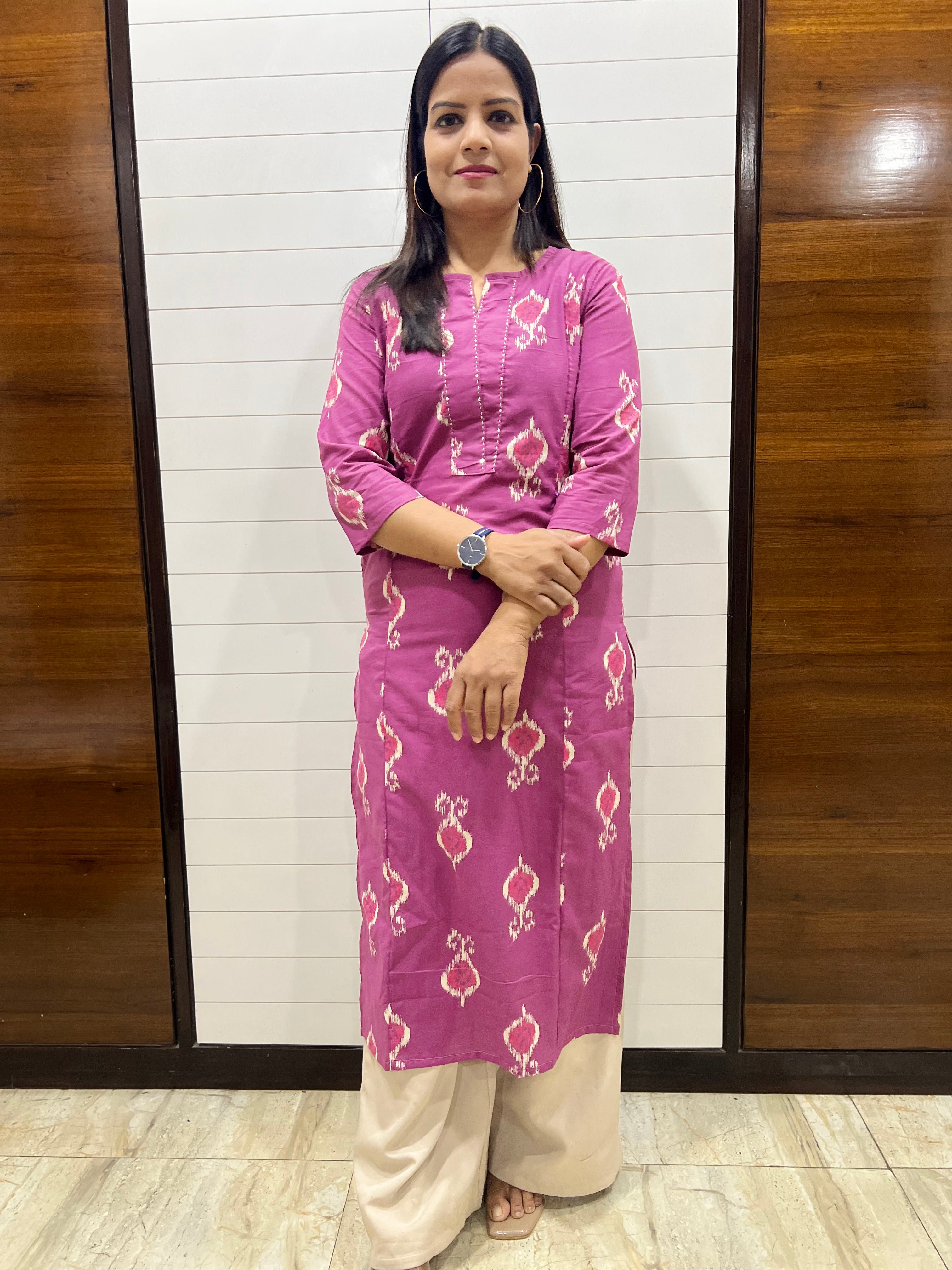 Mumzhug pure premium cotton onion colored feeding kurta