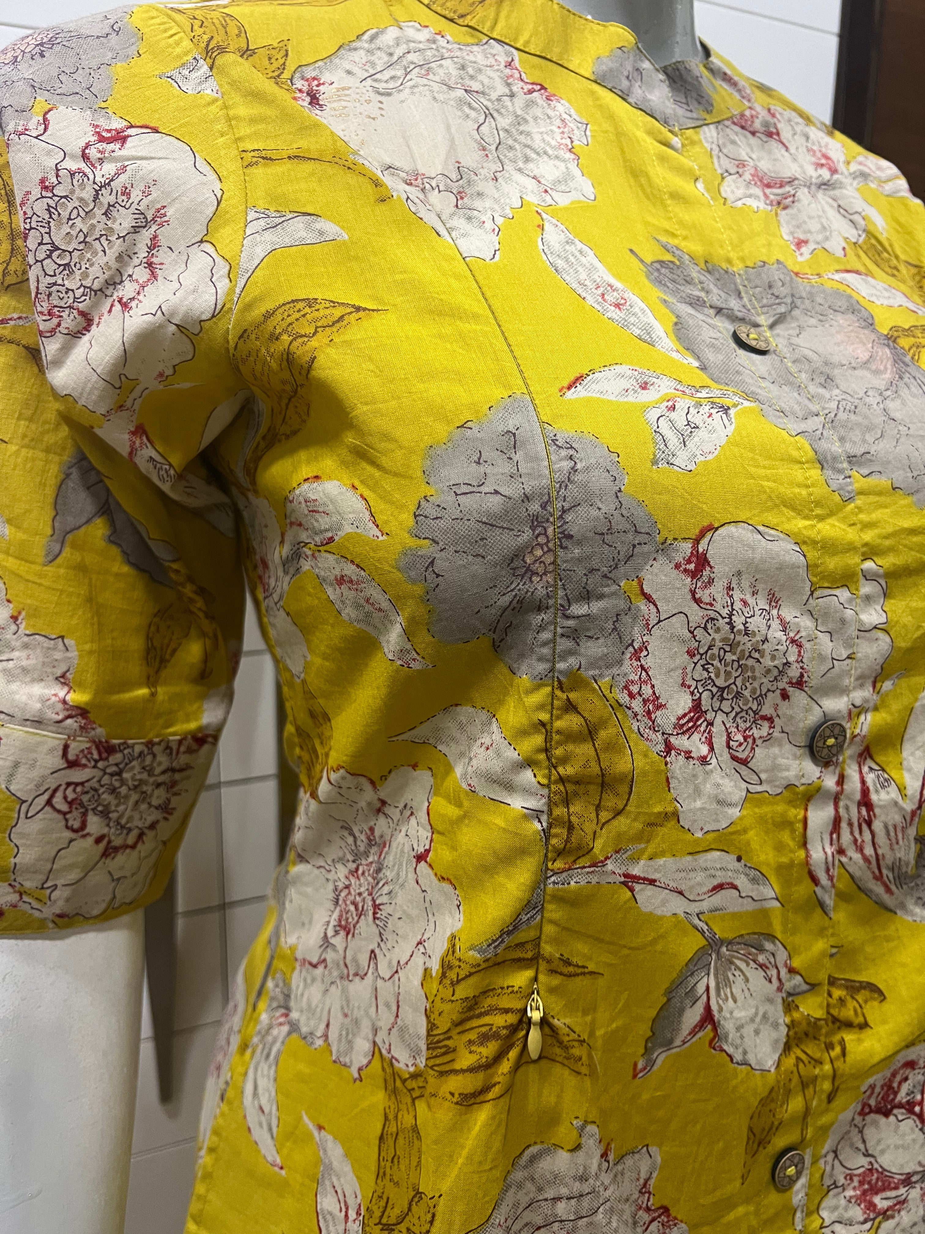 Yellow flower Pure Cotton Printed Feeding A-Line Kurta Pant Set