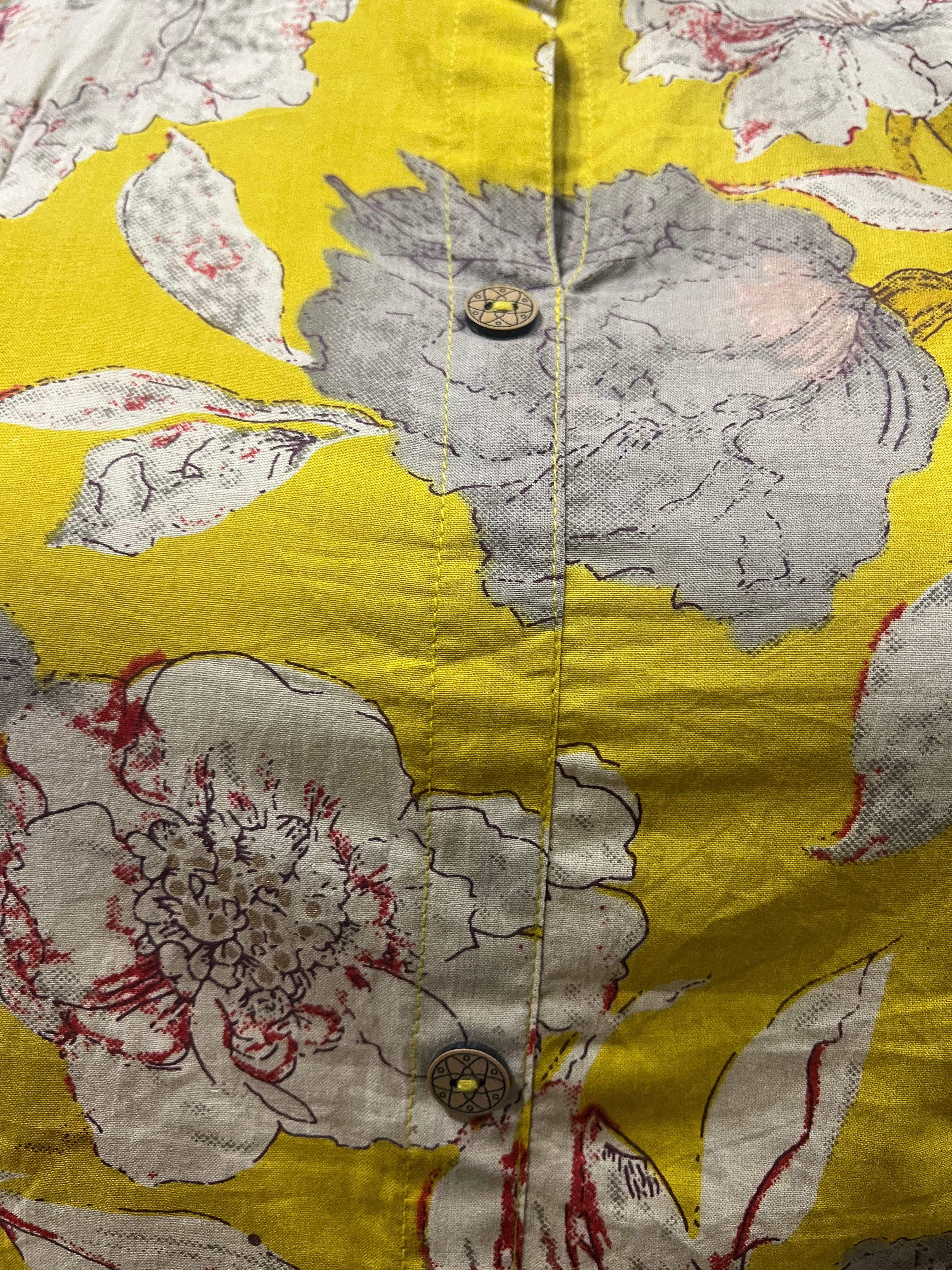 Yellow flower Pure Cotton Printed Feeding A-Line Kurta Pant Set