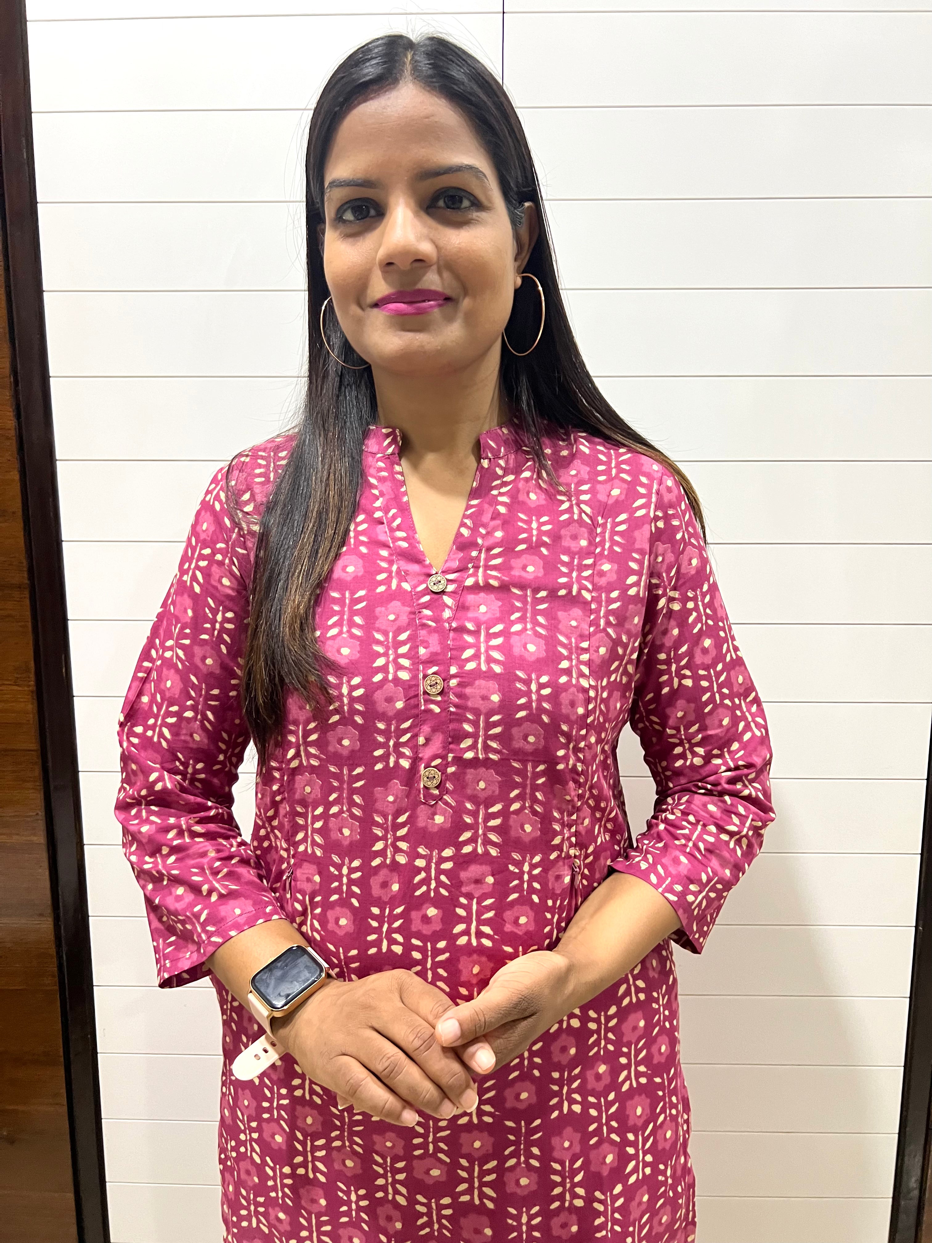 Mumzhug onion Color Pure Cotton Feeding Kurti