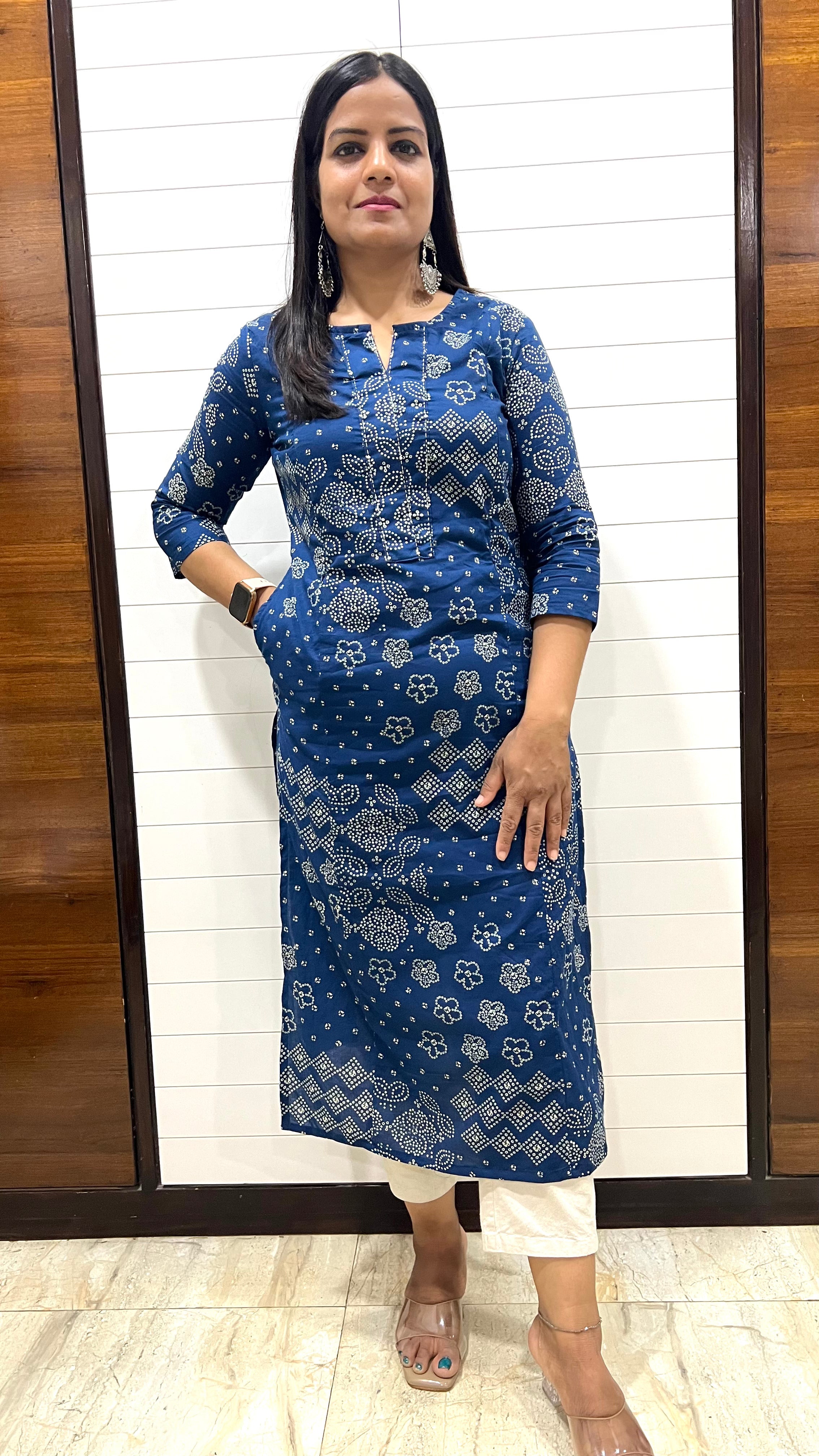 Mumzhug pure cotton blue feeding kurta
