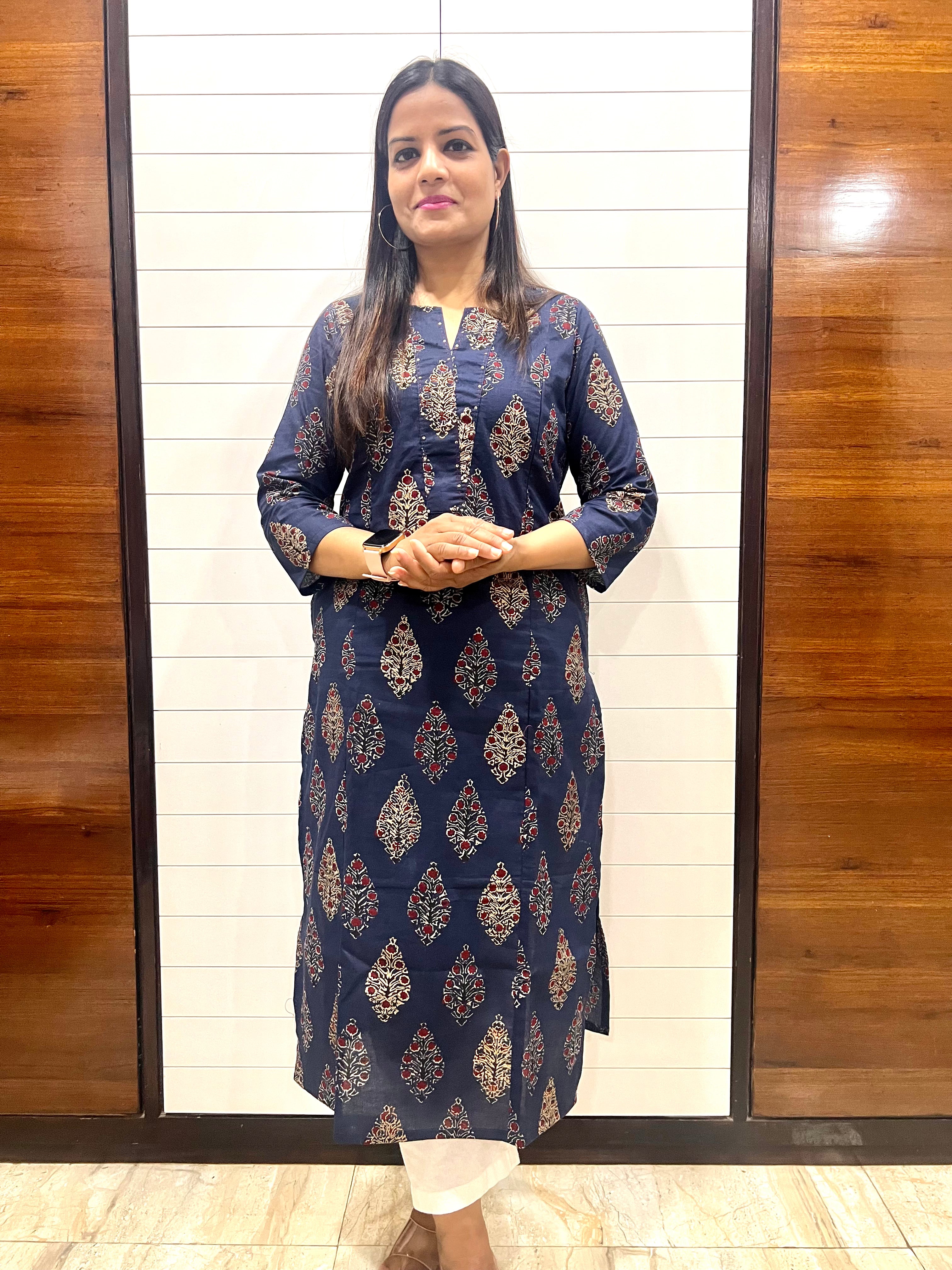 Mumzhug Japuri Cotton Printed Feeding Kurta with Side Pocket