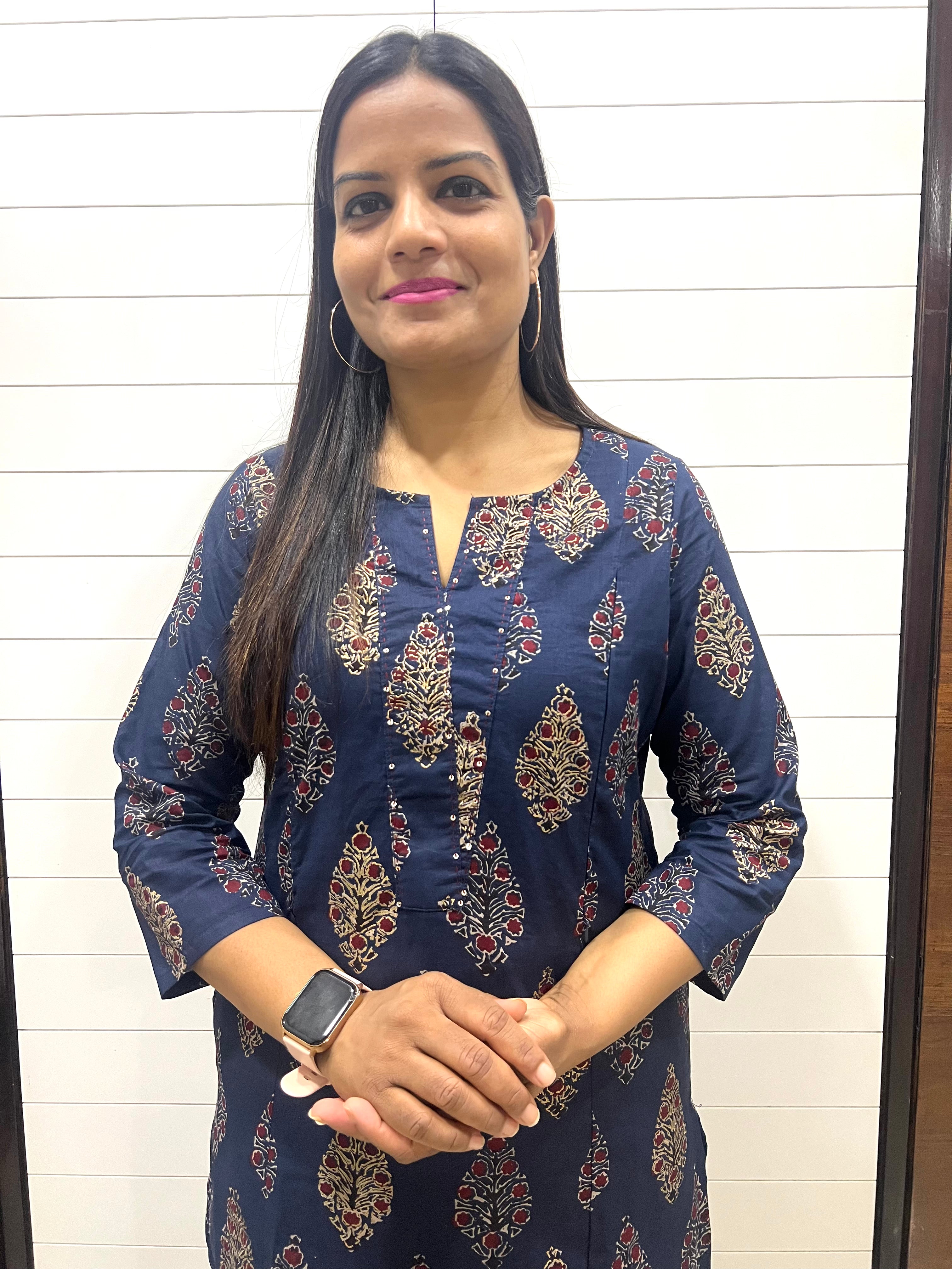 Mumzhug Japuri Cotton Printed Feeding Kurta with Side Pocket