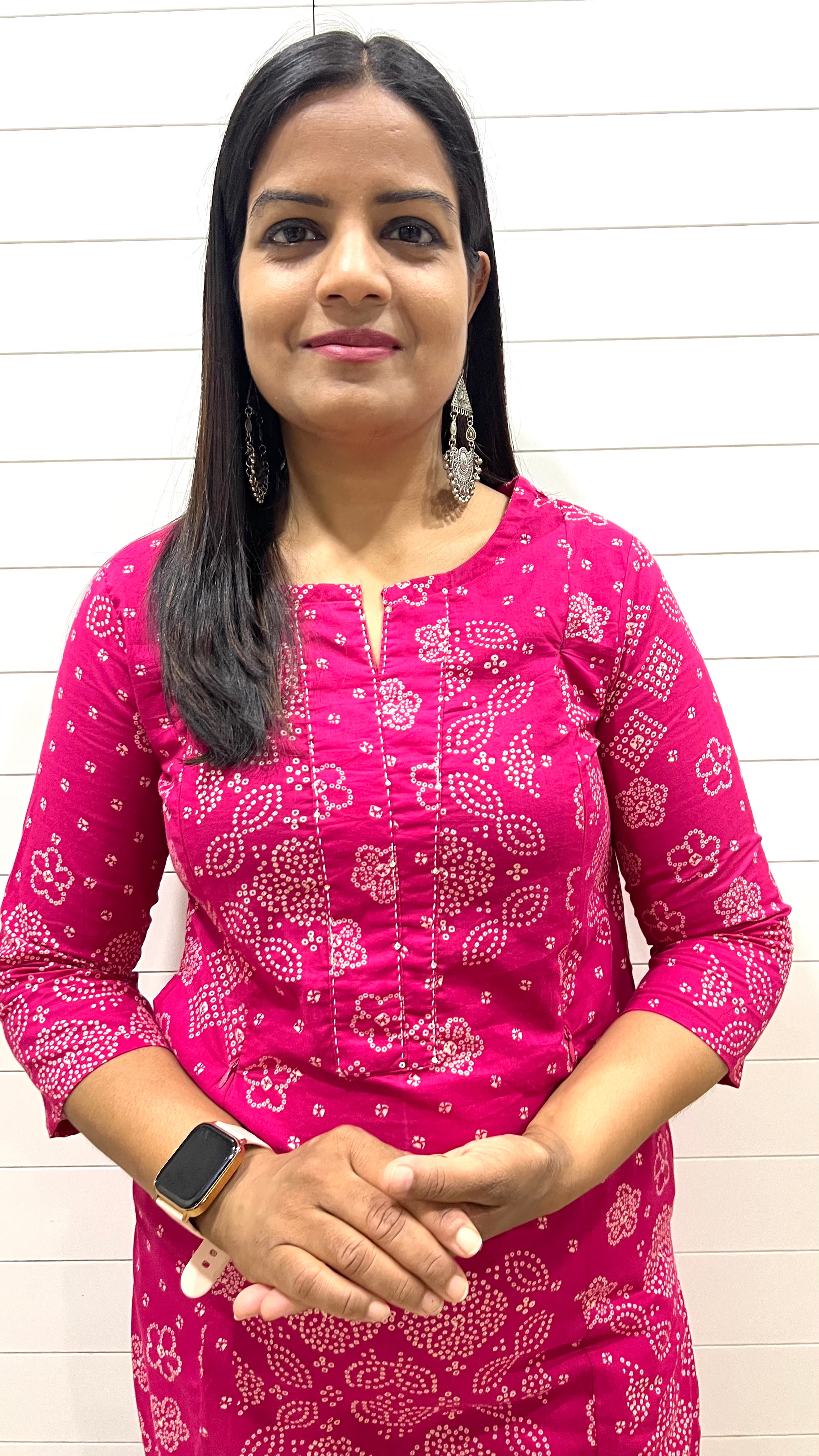 Mumzhug fuchsia pure cotton print feeding kurta
