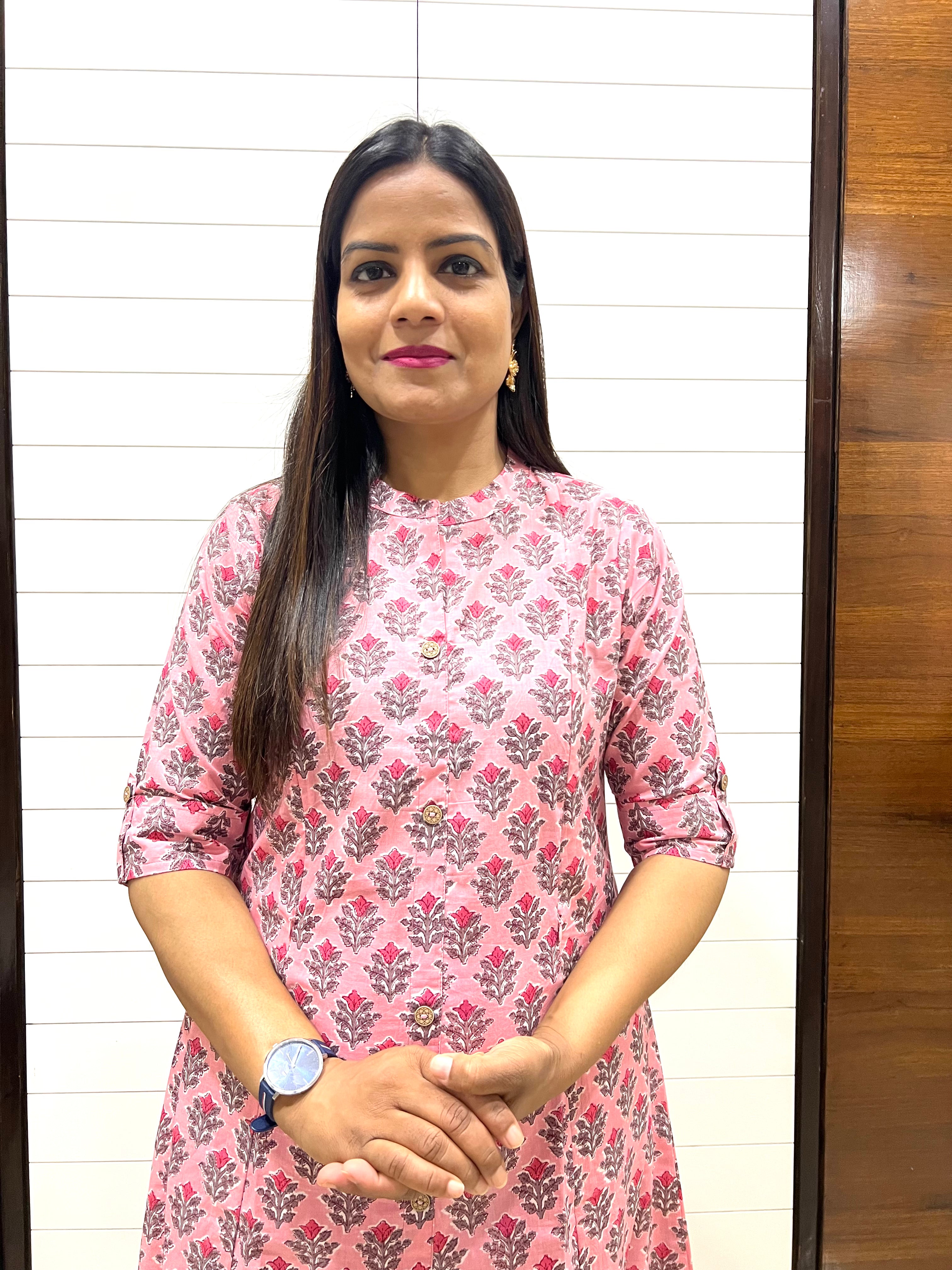 Mumzhug Pink Color Pure Cotton Jaipuri Print Feeding Cord Set with Side Pocket
