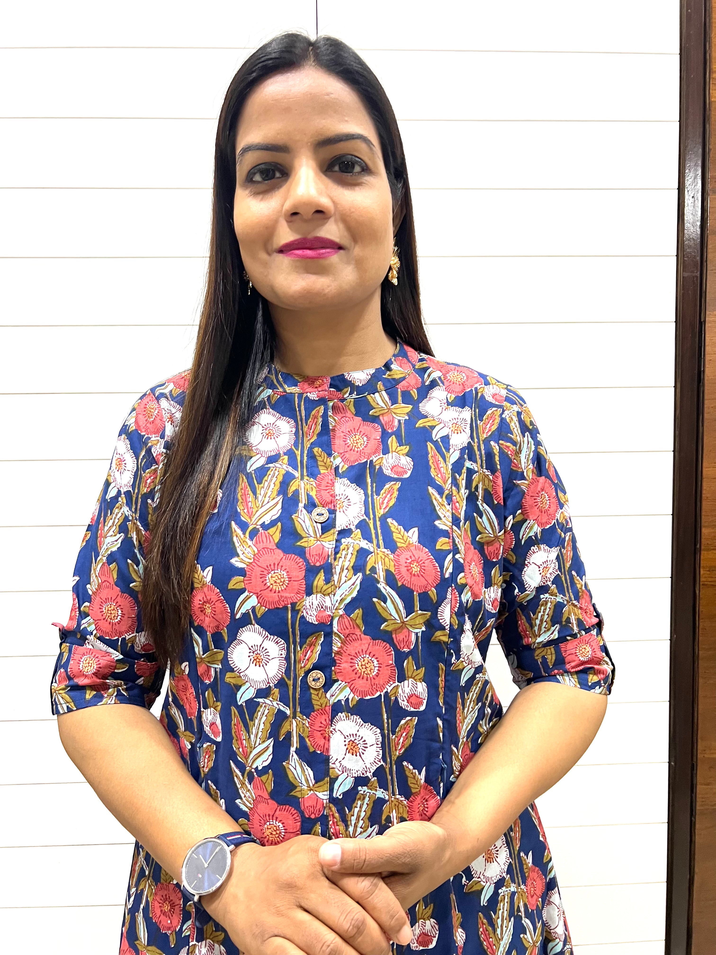 Mumzhug Blue Color Pure Cotton Jaipuri Print Feeding Cord Set with Side Pocket