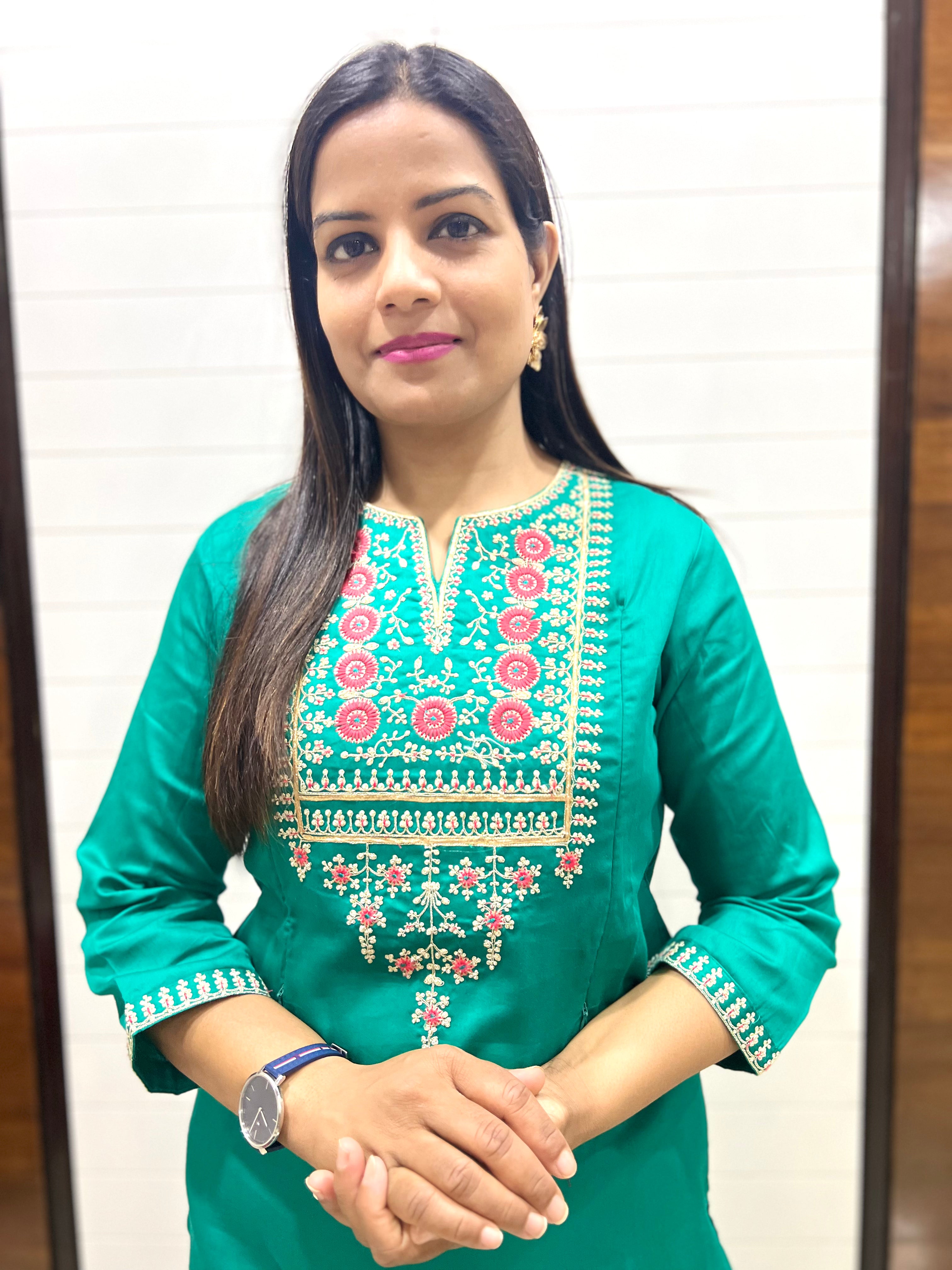 Mumzhug Cotton Silk Embroidered Feeding Kurta