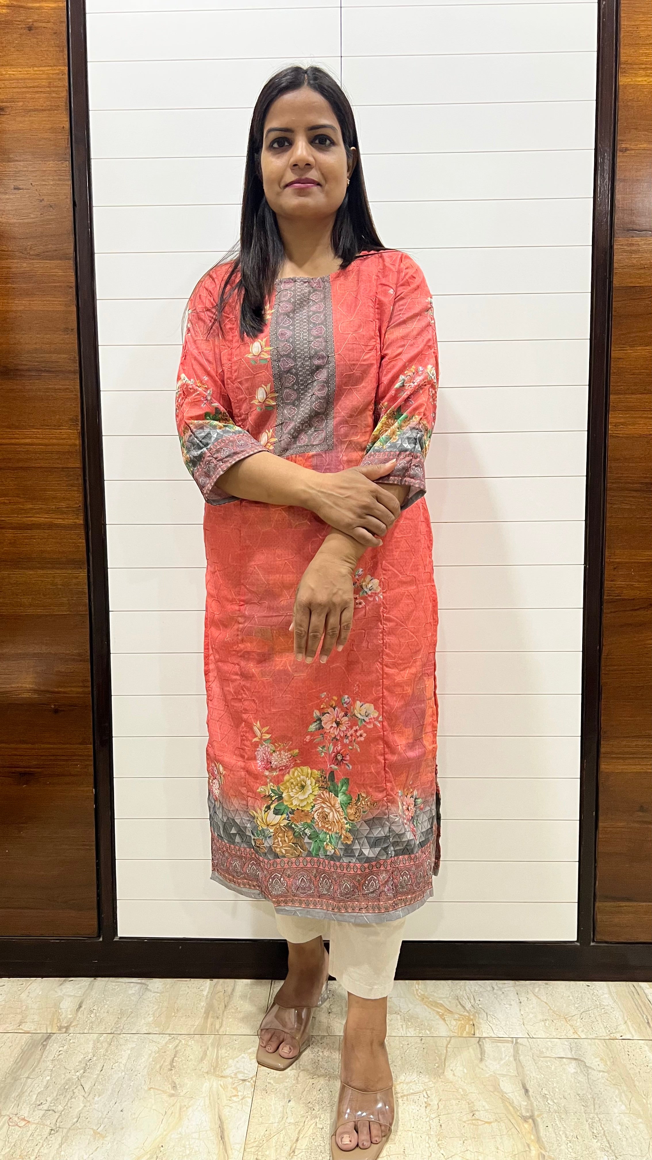 MUMZHUG Rust Blend Cotton Digital Print Feeding Kurta | Comfortable Maternity & Nursing Wear