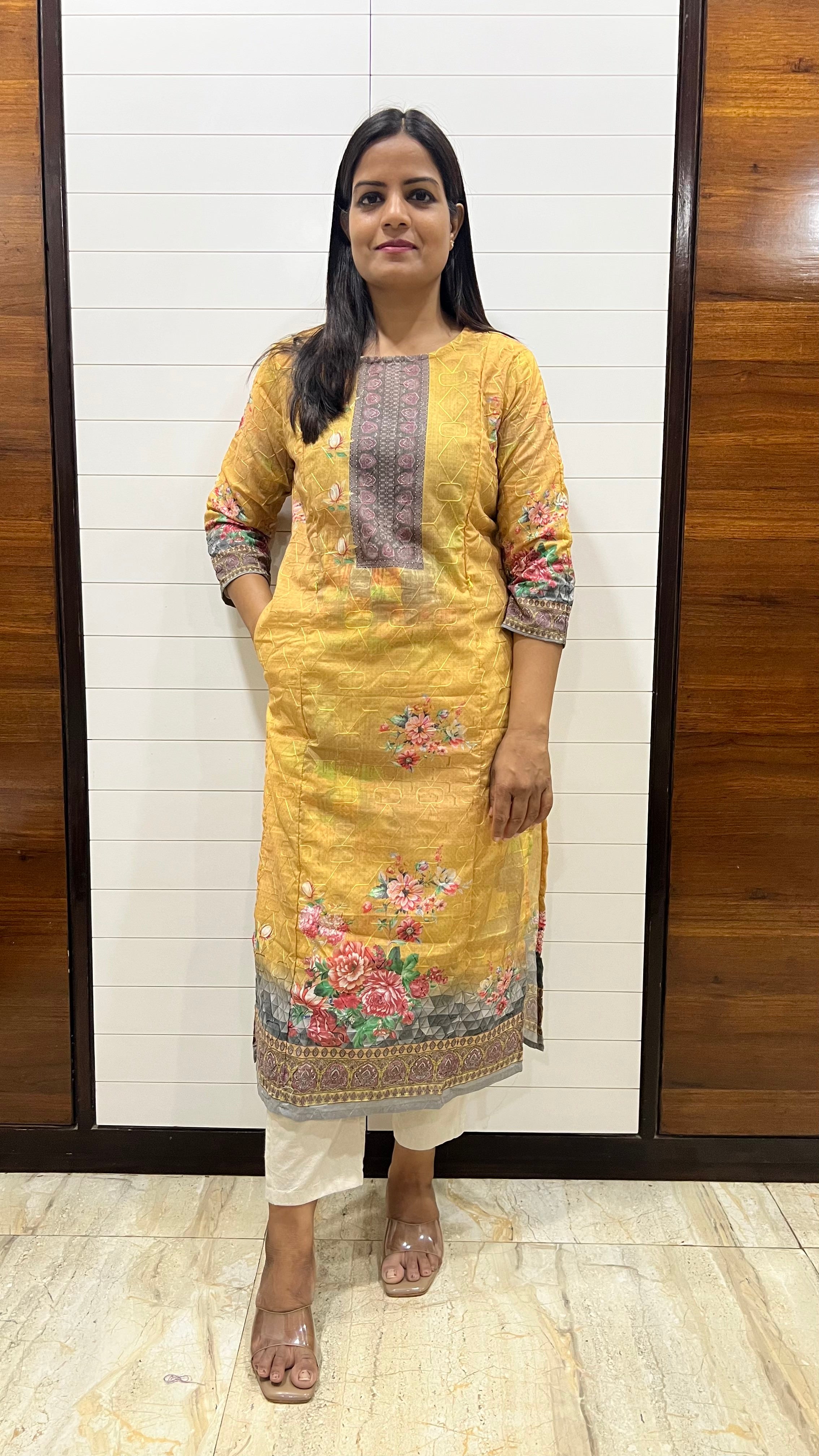 MUMZHUG Mustard Blend Cotton Digital Print Feeding Kurta | Stylish Maternity & Nursing Wear for Women