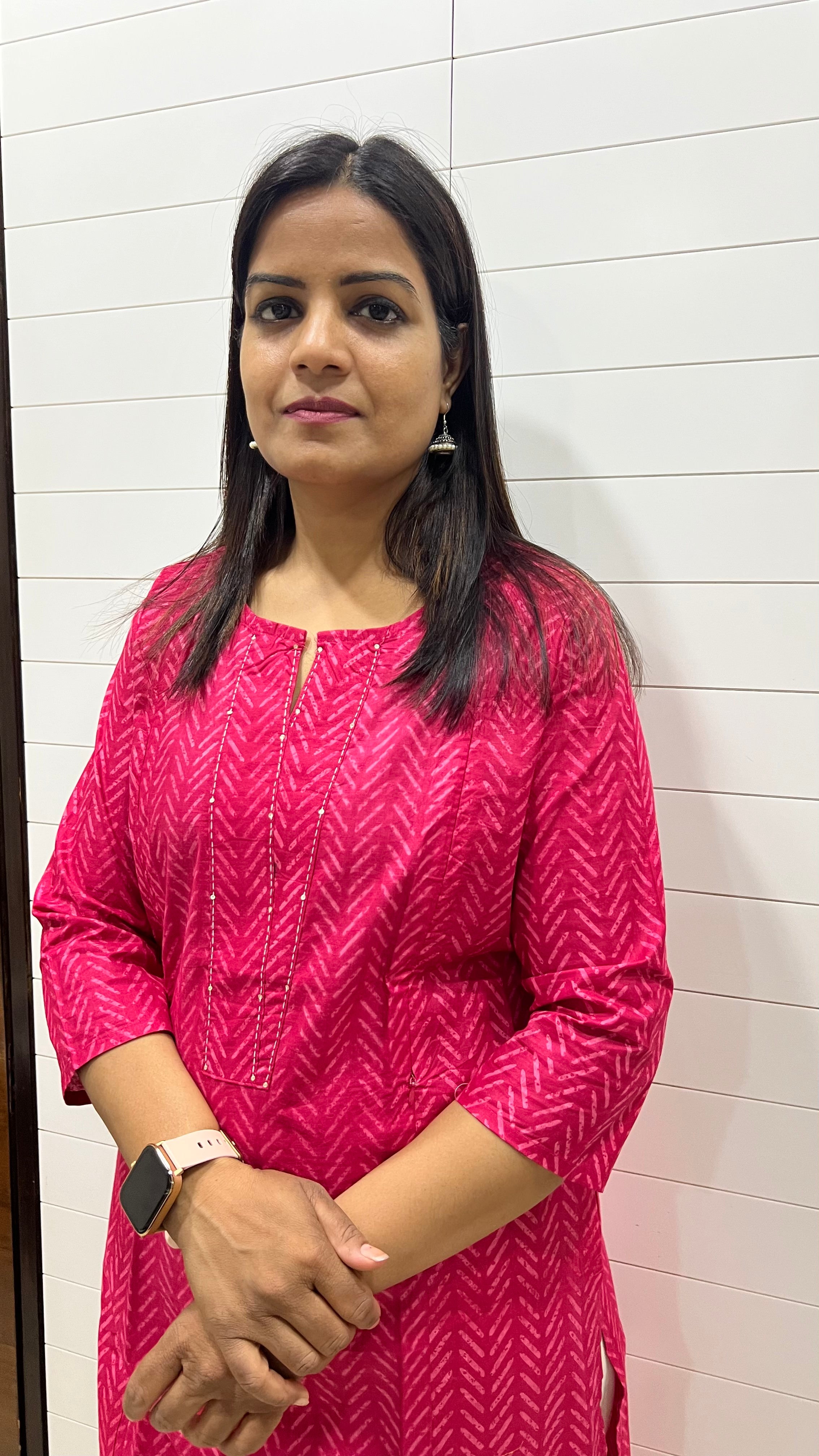 MUMZHUG Fuchsia Pure Cotton Printed Feeding Kurta | Comfortable Maternity & Nursing Wear for Women