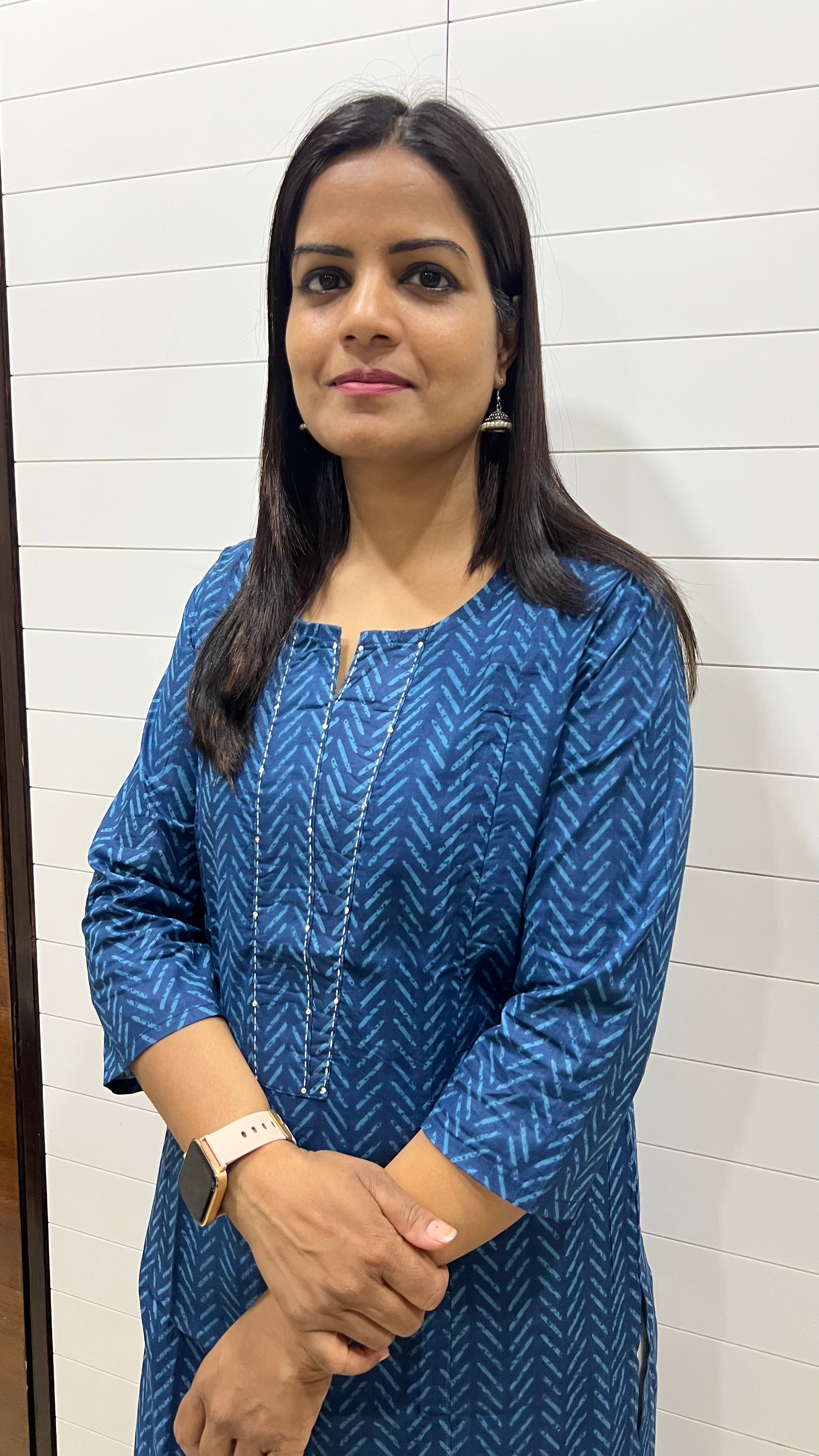 MUMZHUG Blue Pure Cotton Feeding Kurta | Hidden Nursing Zippers | Soft & Breathable Maternity Wear