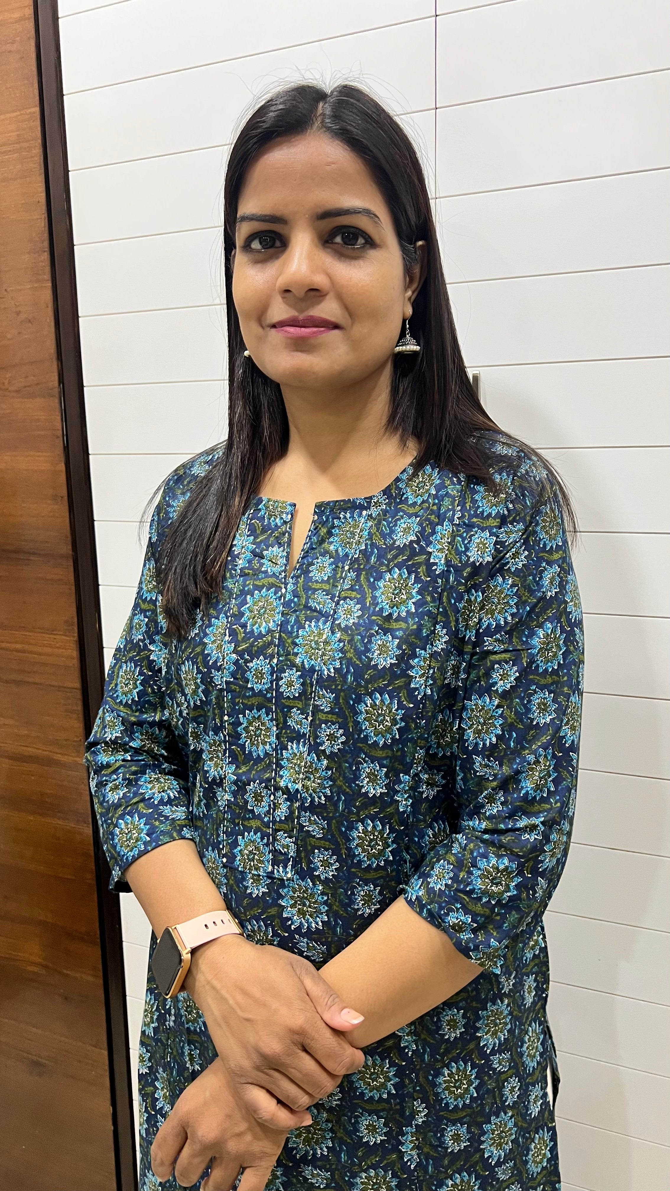 MUMZHUG Teal Blue Pure Cotton Jaipuri Print Feeding Kurta | Hidden Nursing Zippers | Soft Maternity & Nursing Wear