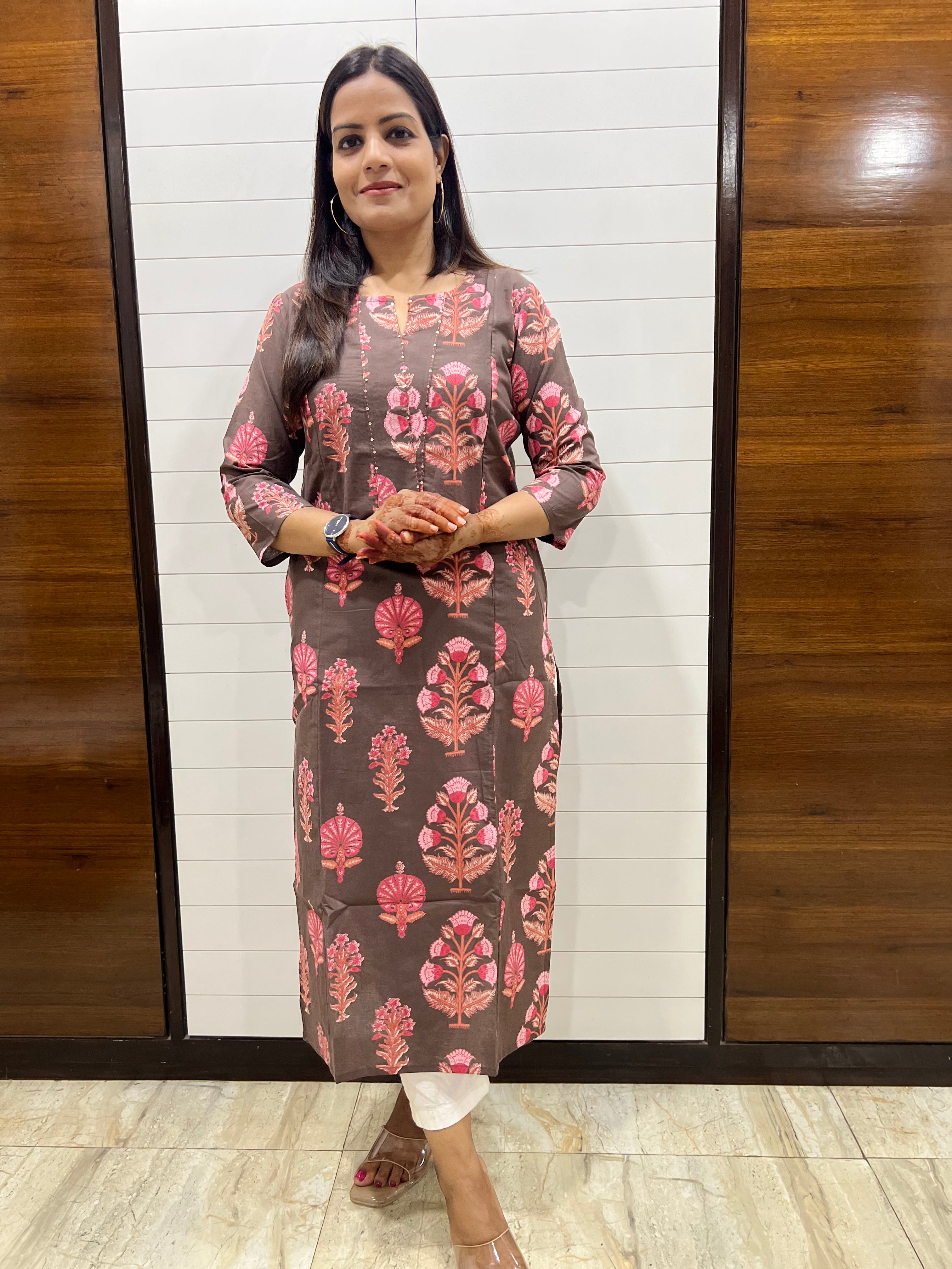Mumzhug Pure Cotton Mouse Colored Printed Feeding Kurta