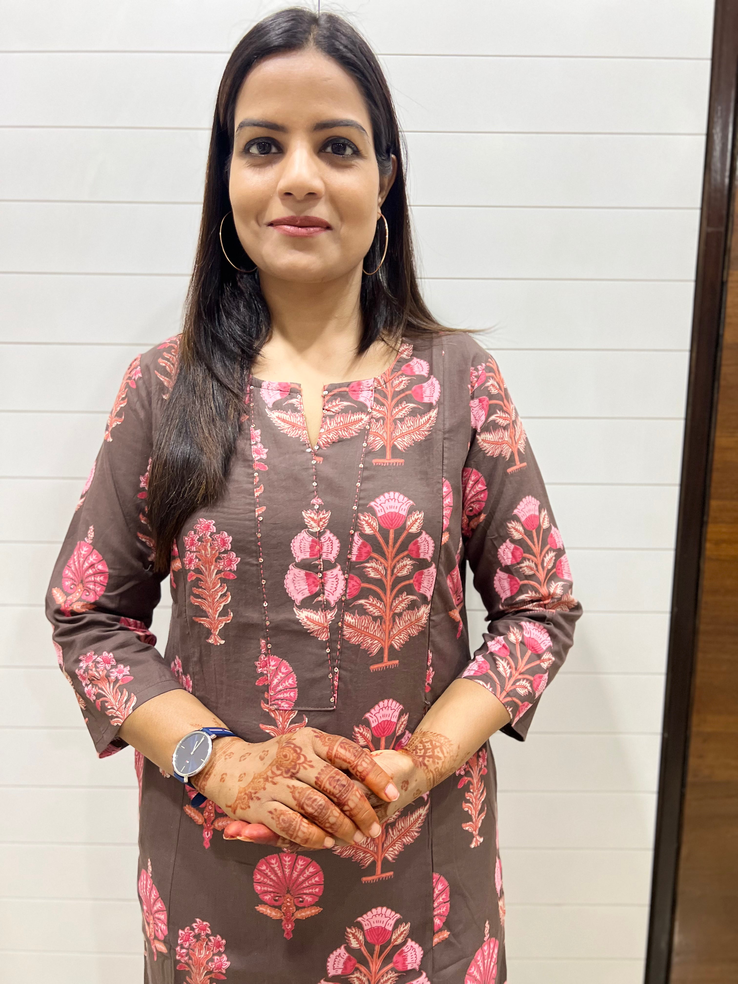 Mumzhug Pure Cotton Mouse Colored Printed Feeding Kurta