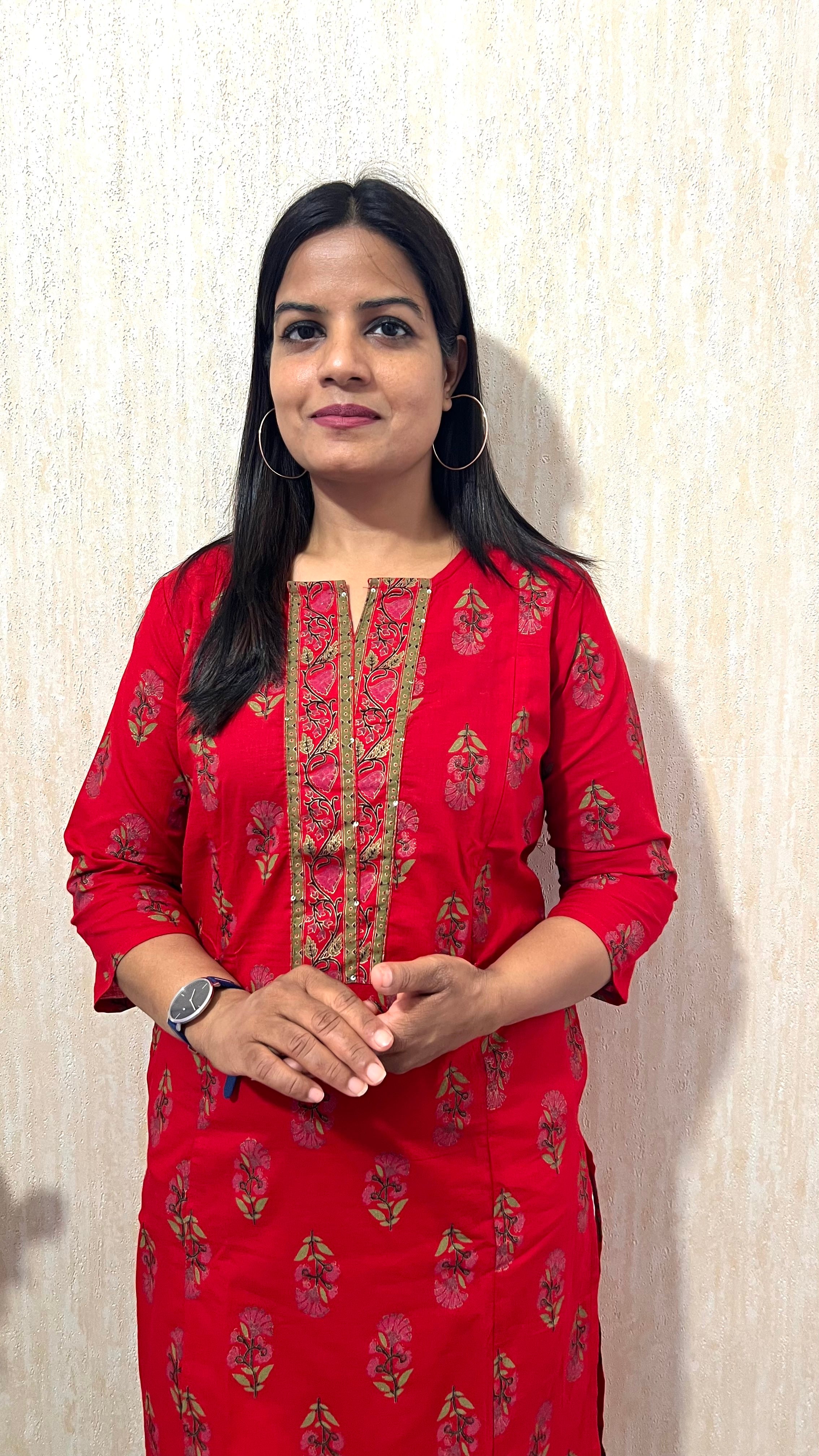 MUMZHUG Pure Cotton Red Jaipuri Print Feeding Kurta | Nursing Kurta with Concealed Zippers | Soft & Breathable Maternity Wear