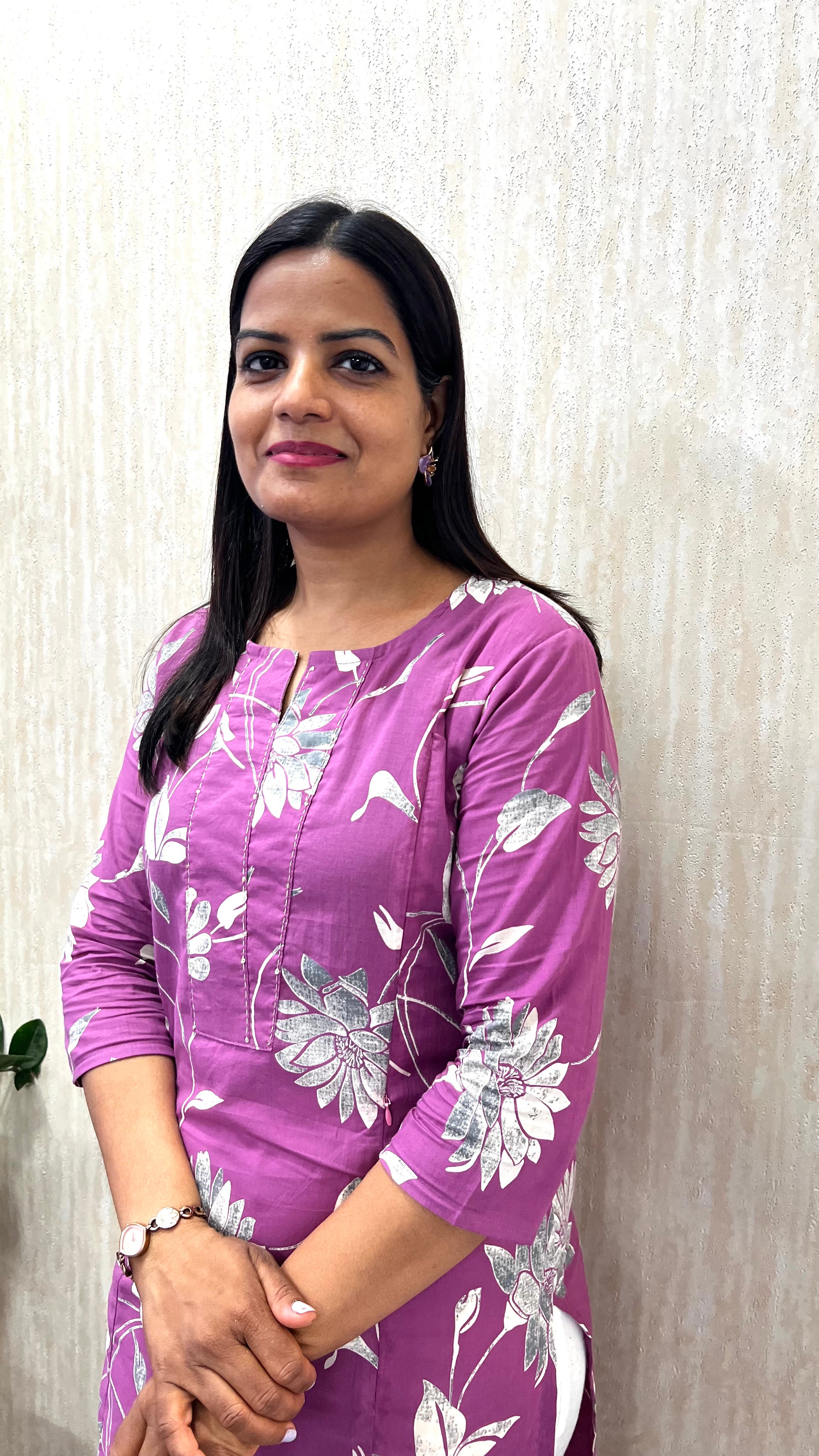 MUMZHUG Pure Cotton Jaipuri Print Feeding Kurta – Lavender Floral | Maternity & Nursing Wear