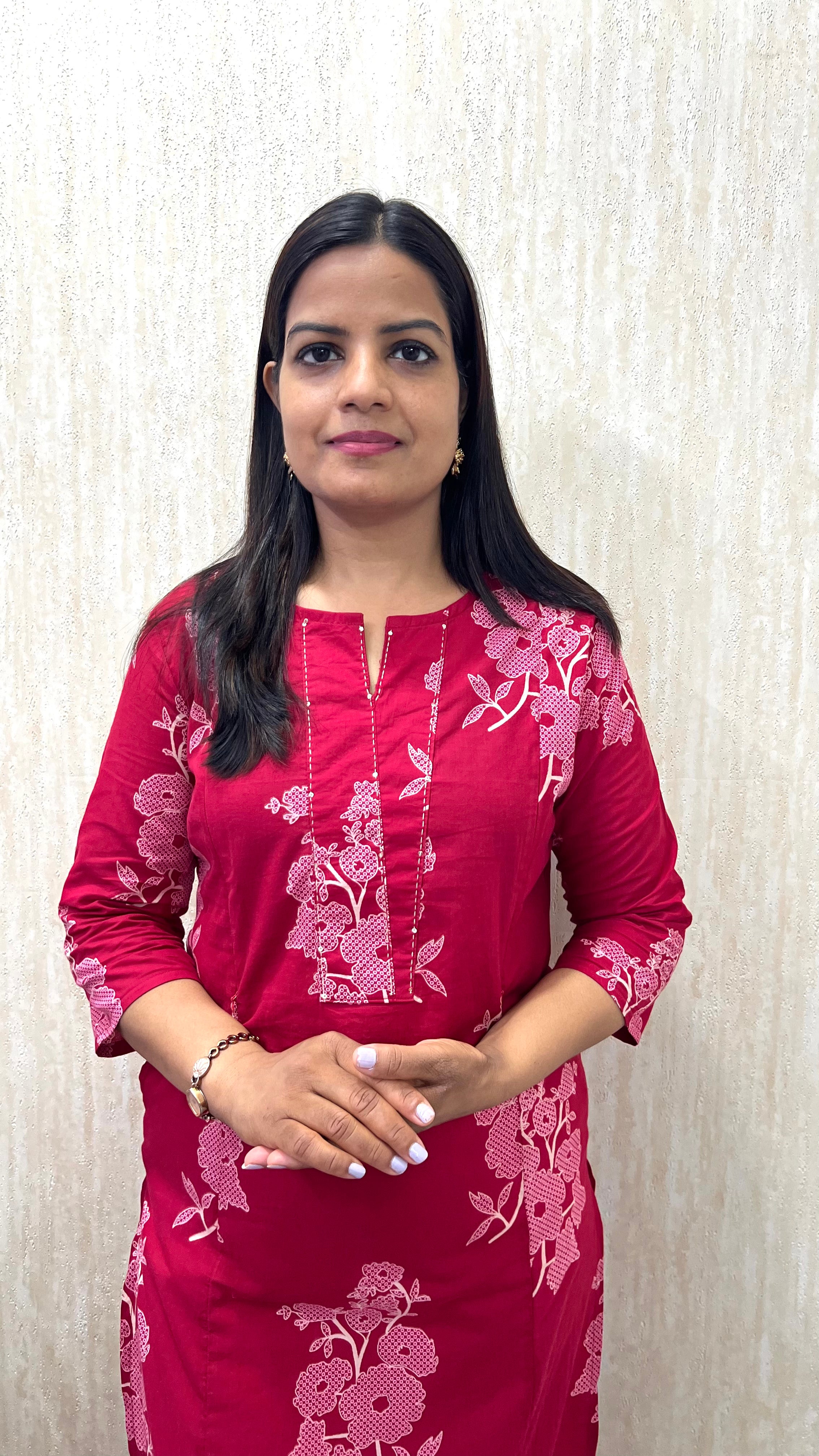 MUMZHUG Pure Cotton Jaipuri Print Feeding Kurta – Tomato Red Floral | Maternity & Nursing Wear