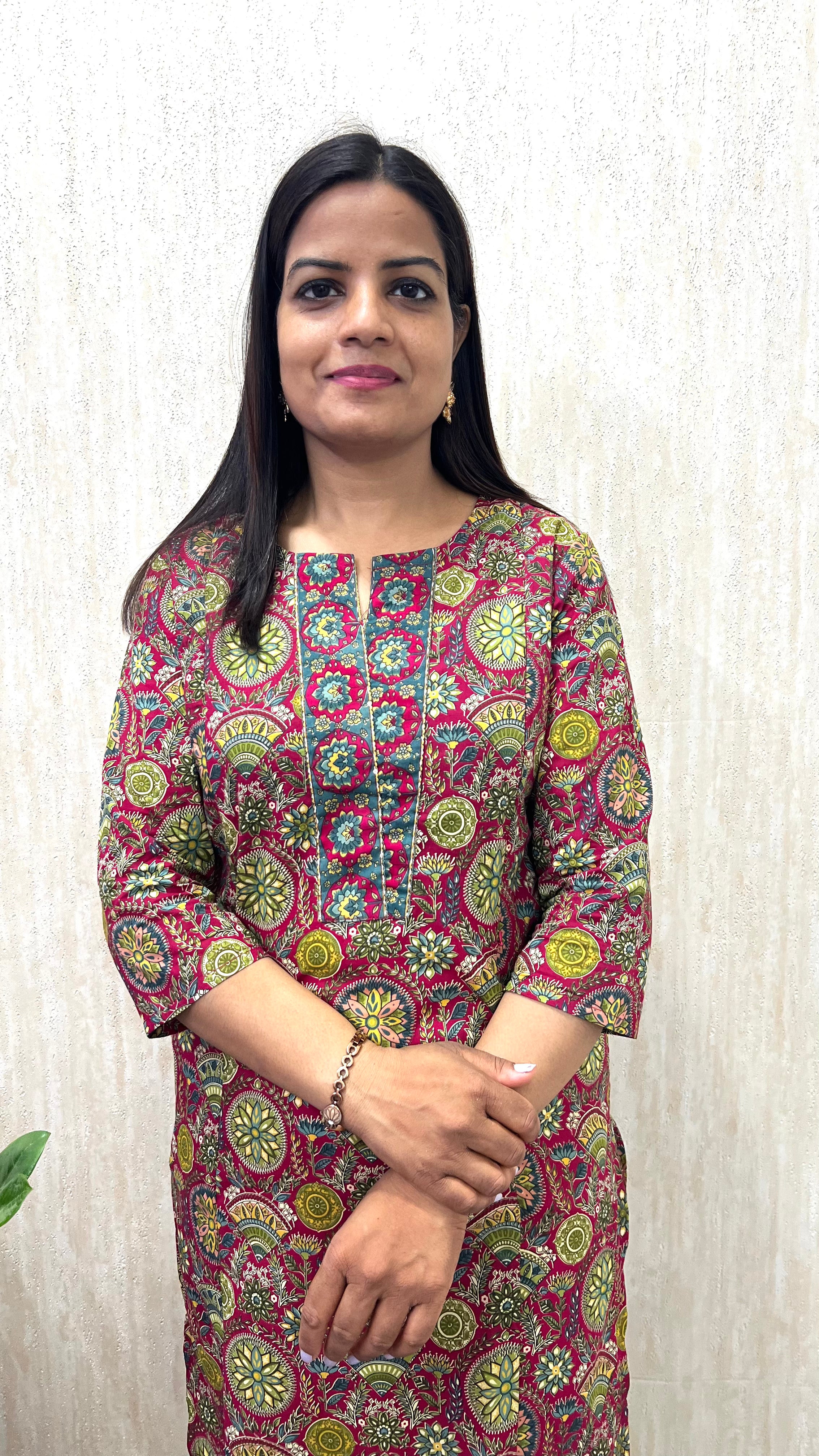 MUMZHUG Pure Cotton Jaipuri Print Feeding Kurta – Rani Pink | Maternity & Nursing Wear
