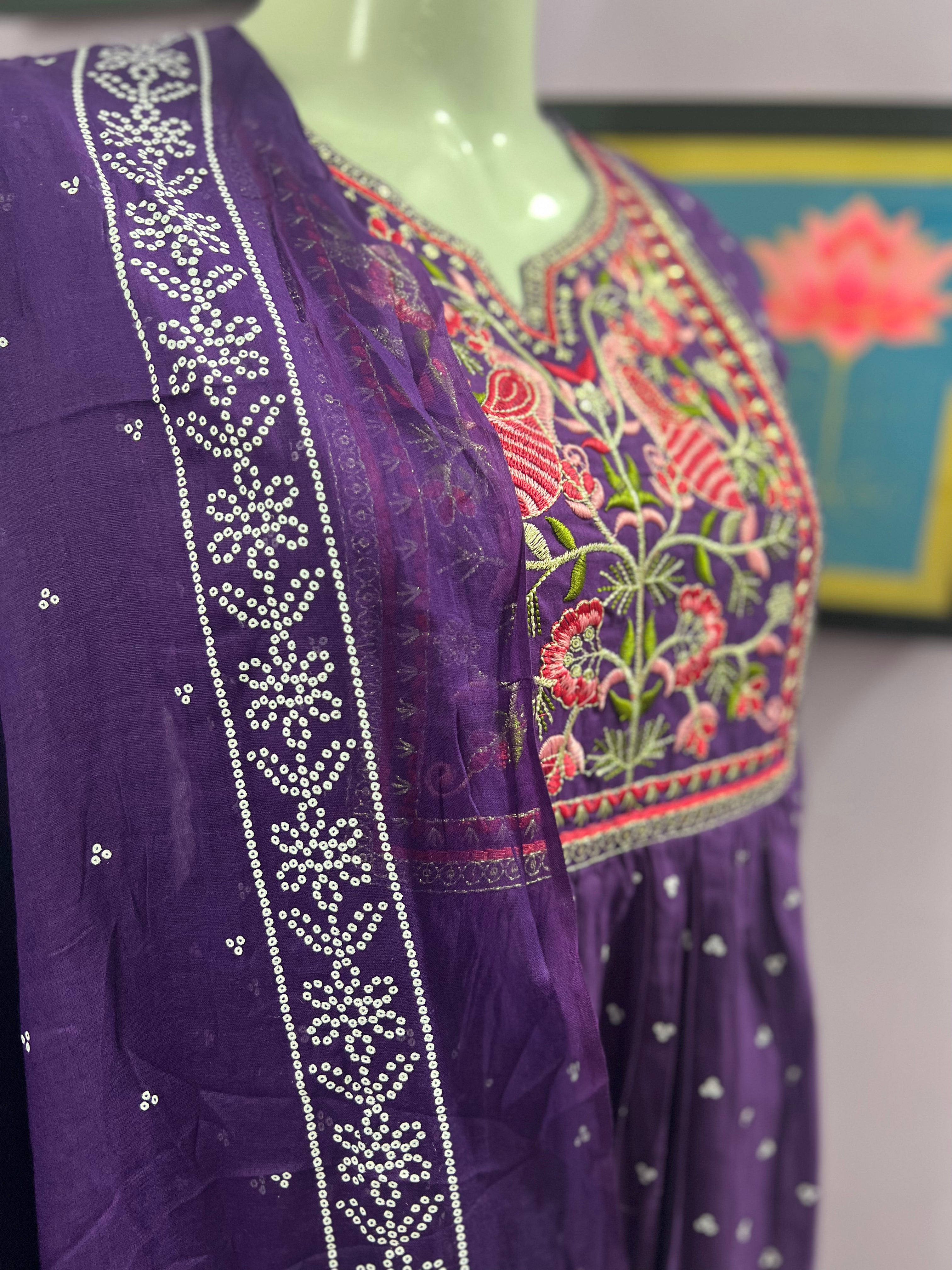 Cotton Embroidered Kurta Set For Feeding and Maternity Purpose