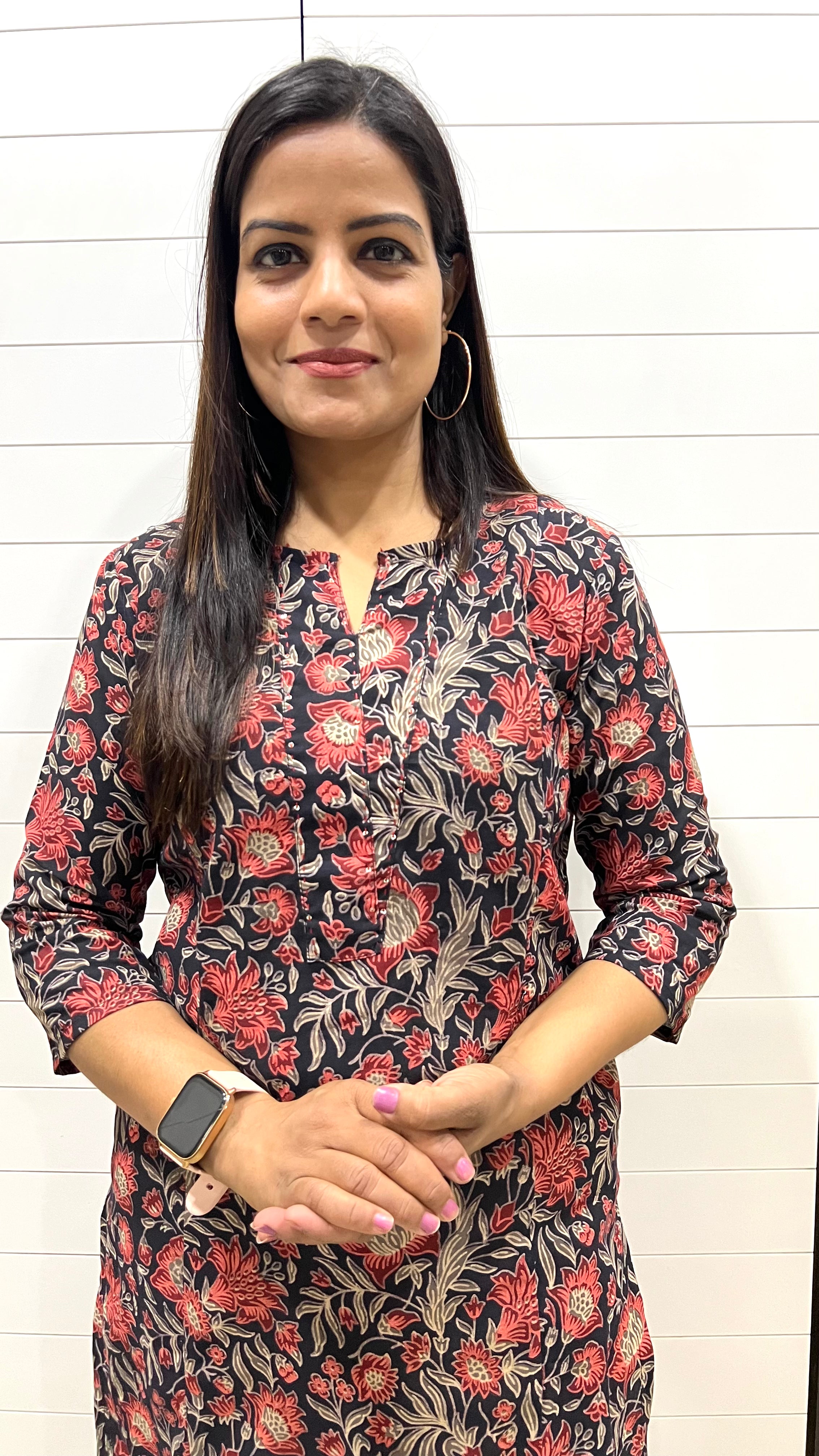 Mumzhug Pure Handblock Cotton Printed Feeding Kurta with Both Sided Feeding Zipper