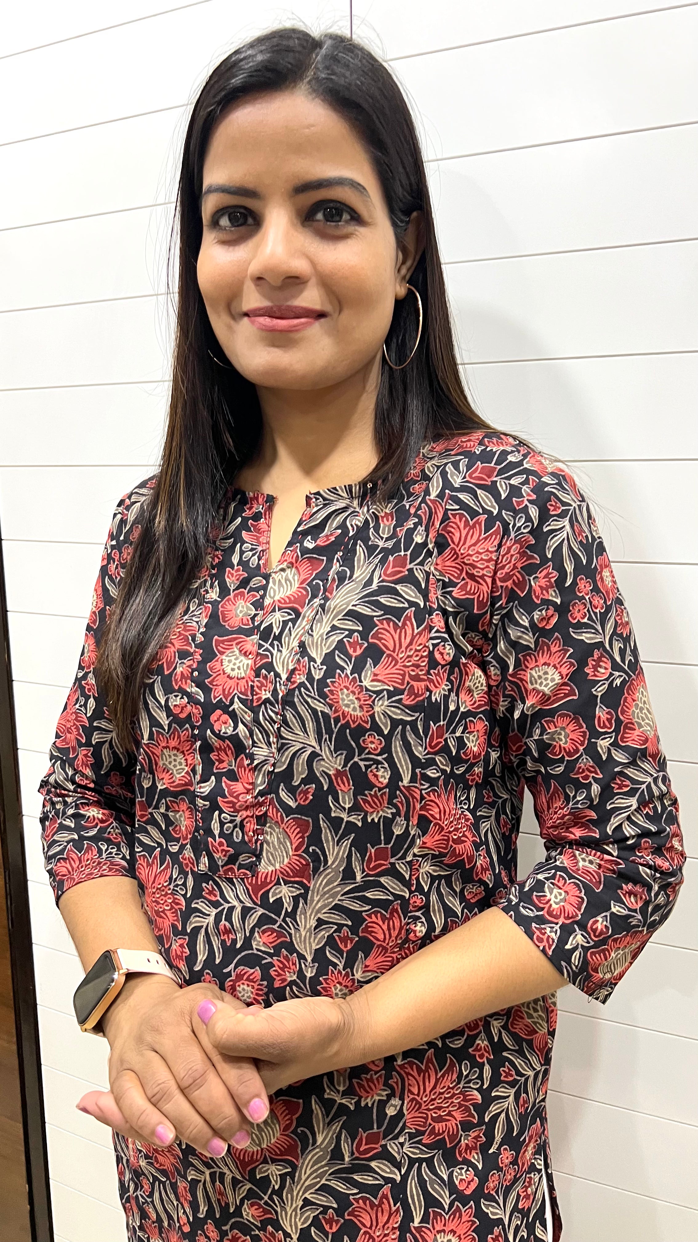 Mumzhug Pure Handblock Cotton Printed Feeding Kurta with Both Sided Feeding Zipper