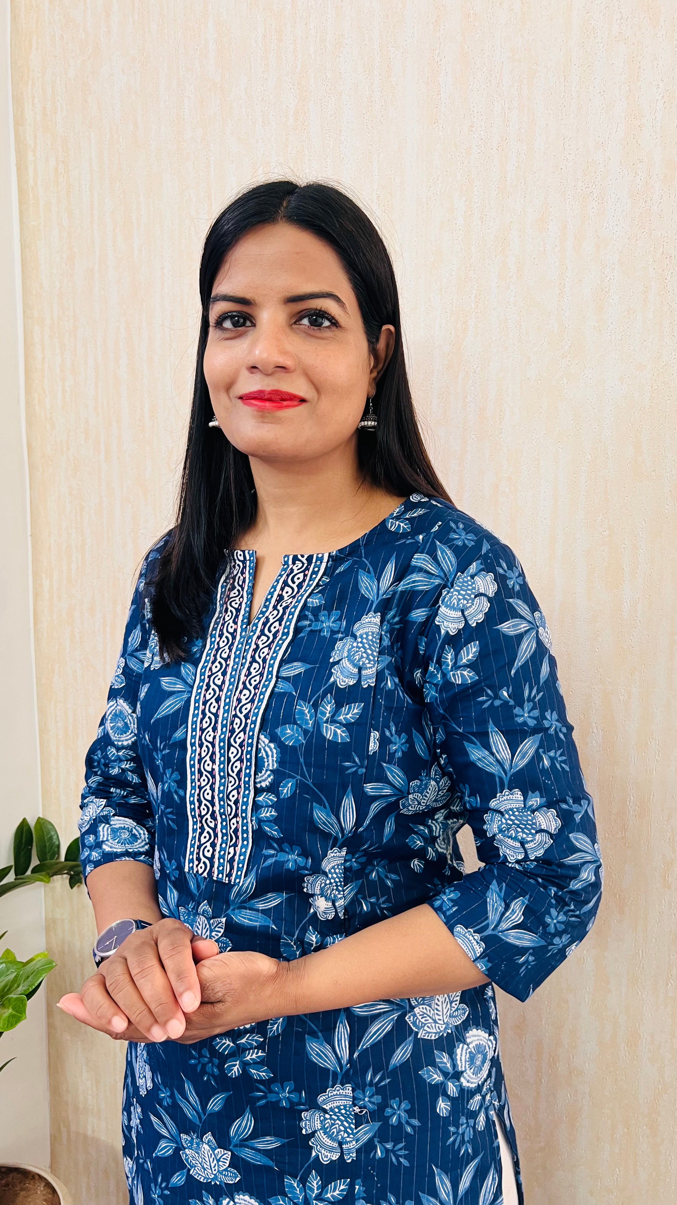 Mumzhug Jaipuri Print Pure Cotton Indigo Feeding Kurta | Nursing Kurta-DISPAYCH DATE 22-8-26