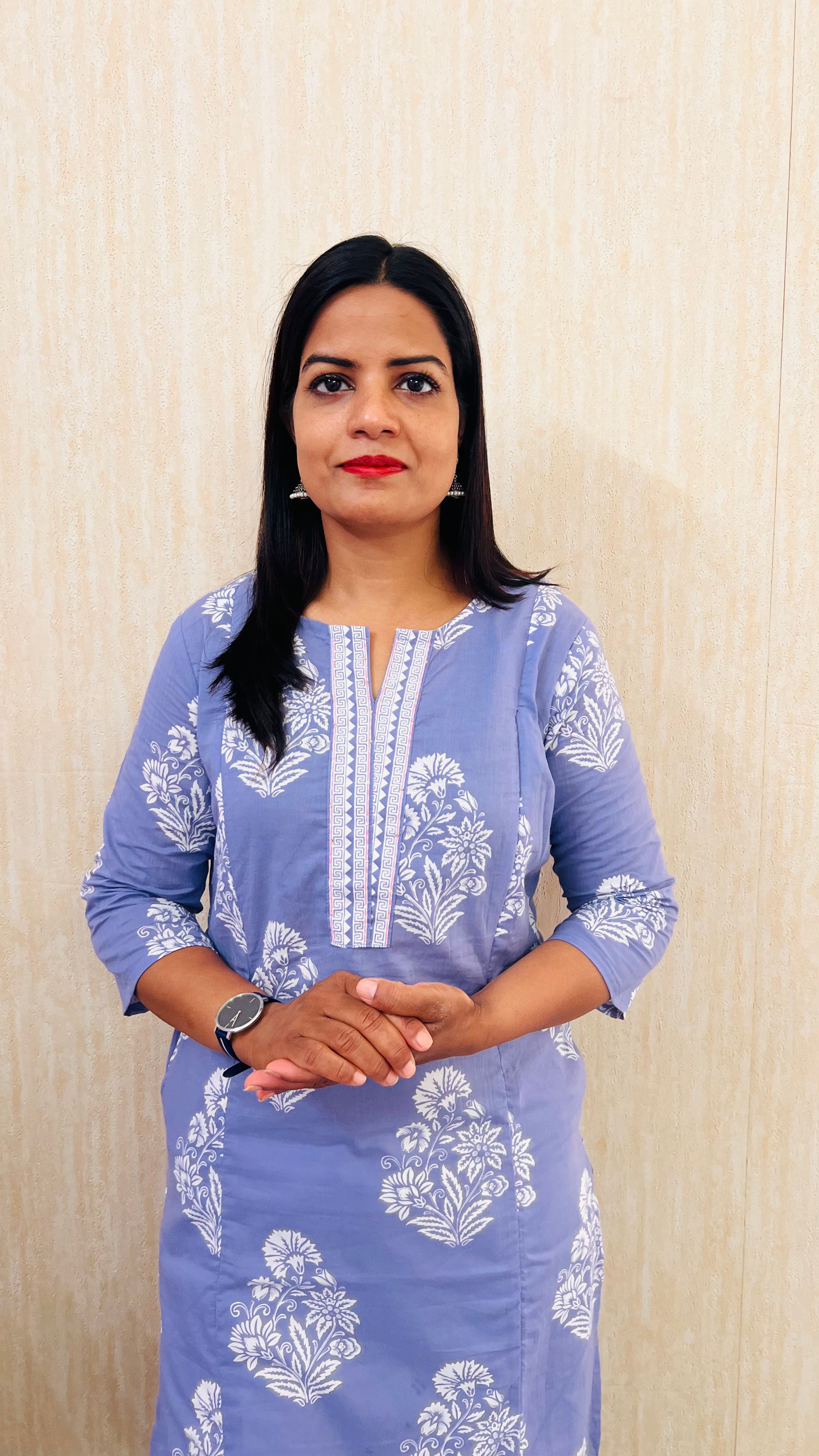 Mumzhug Powder Blue Bloom – Pure Cotton Jaipuri Feeding Kurta-Dispatching starts from 22nd August 2026.