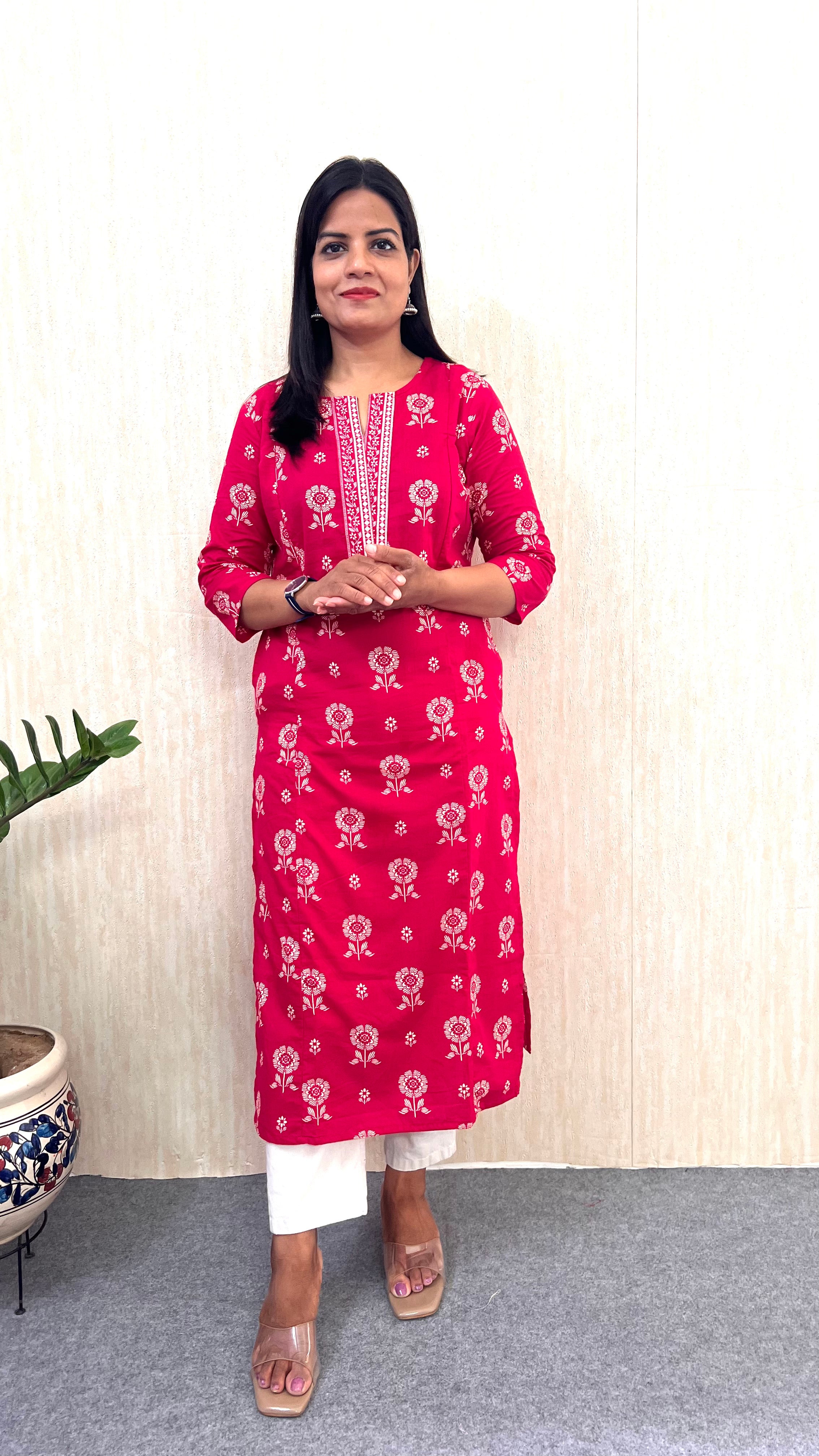 Mumzhug Fuchsia Bloom – Pure Cotton Jaipuri Feeding Kurta-Dispatching starts from 22nd August 2026.
