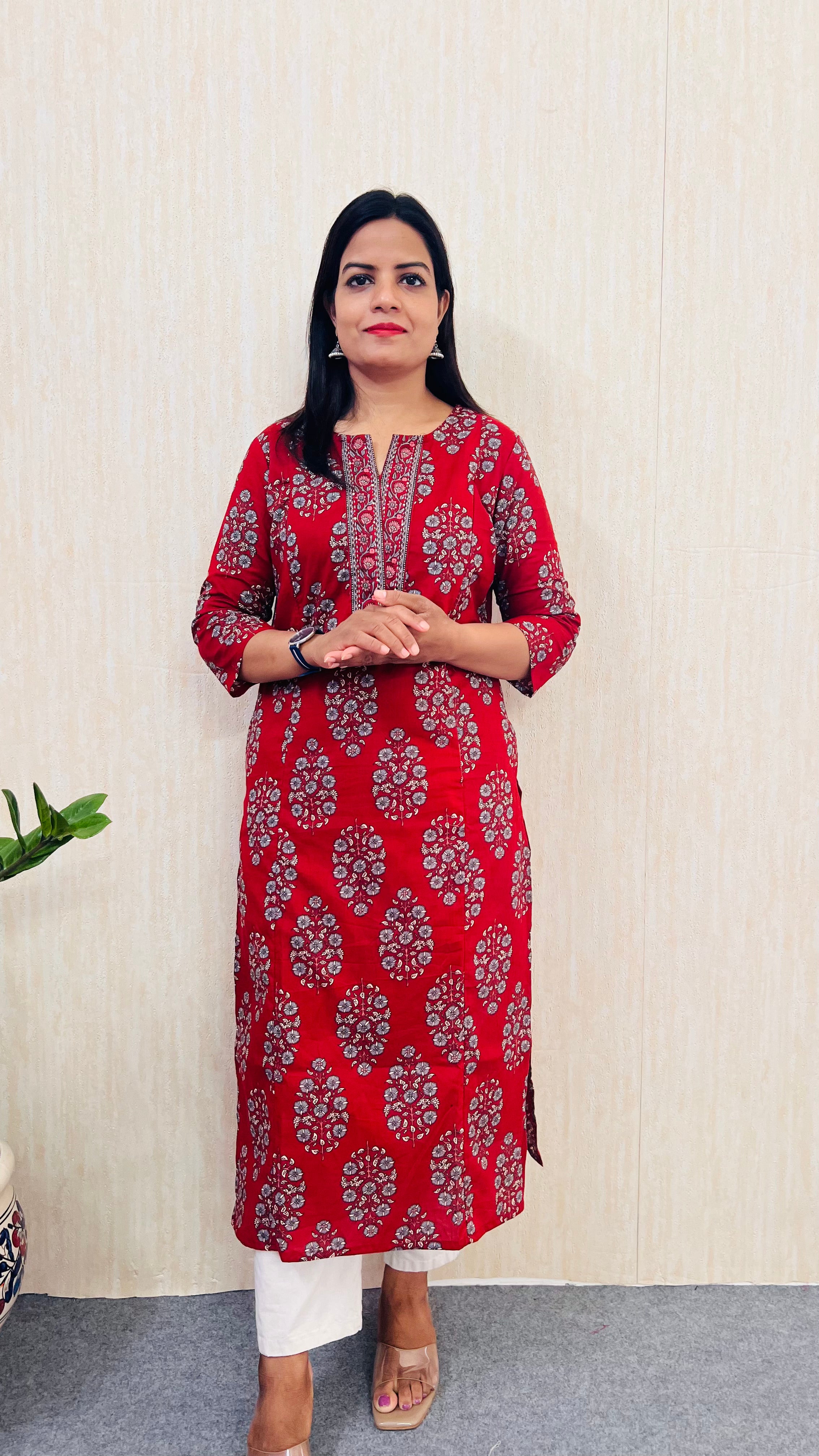 Mumzhug Maroon Bloom – Pure Cotton Jaipuri Feeding Kurta-Dispatching starts from 22nd August 2026.