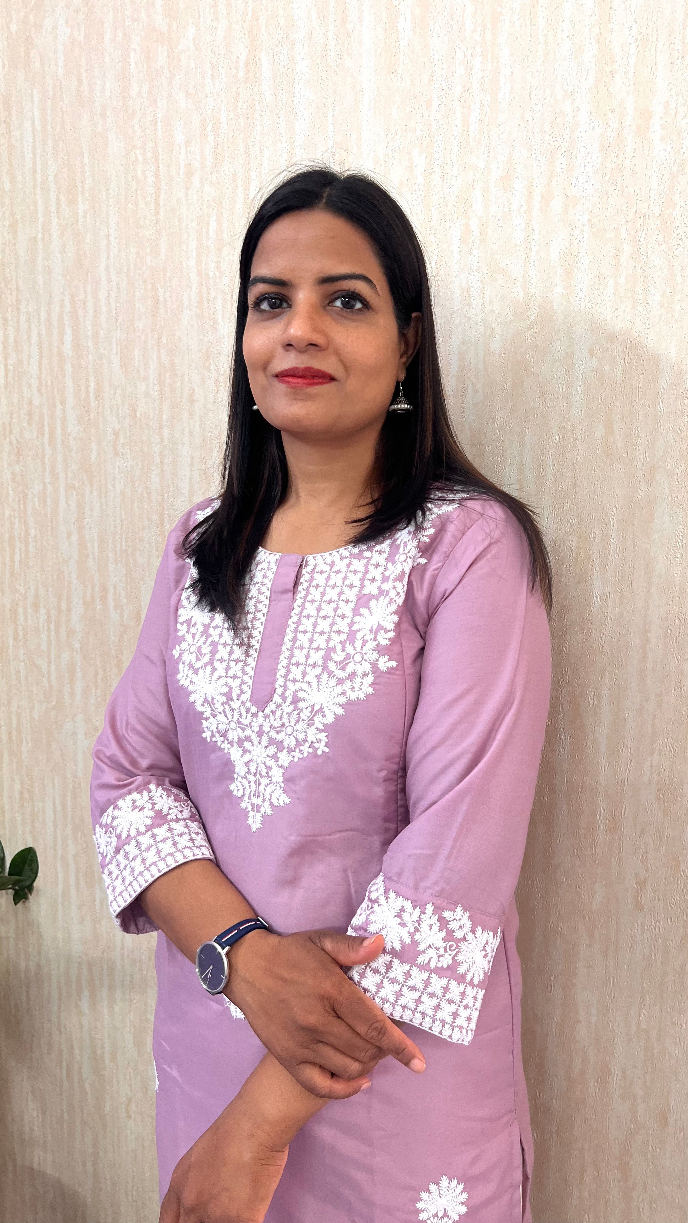 MUMZHUG Lavender Luxe — Maslin Silk Embroidered Feeding Kurta