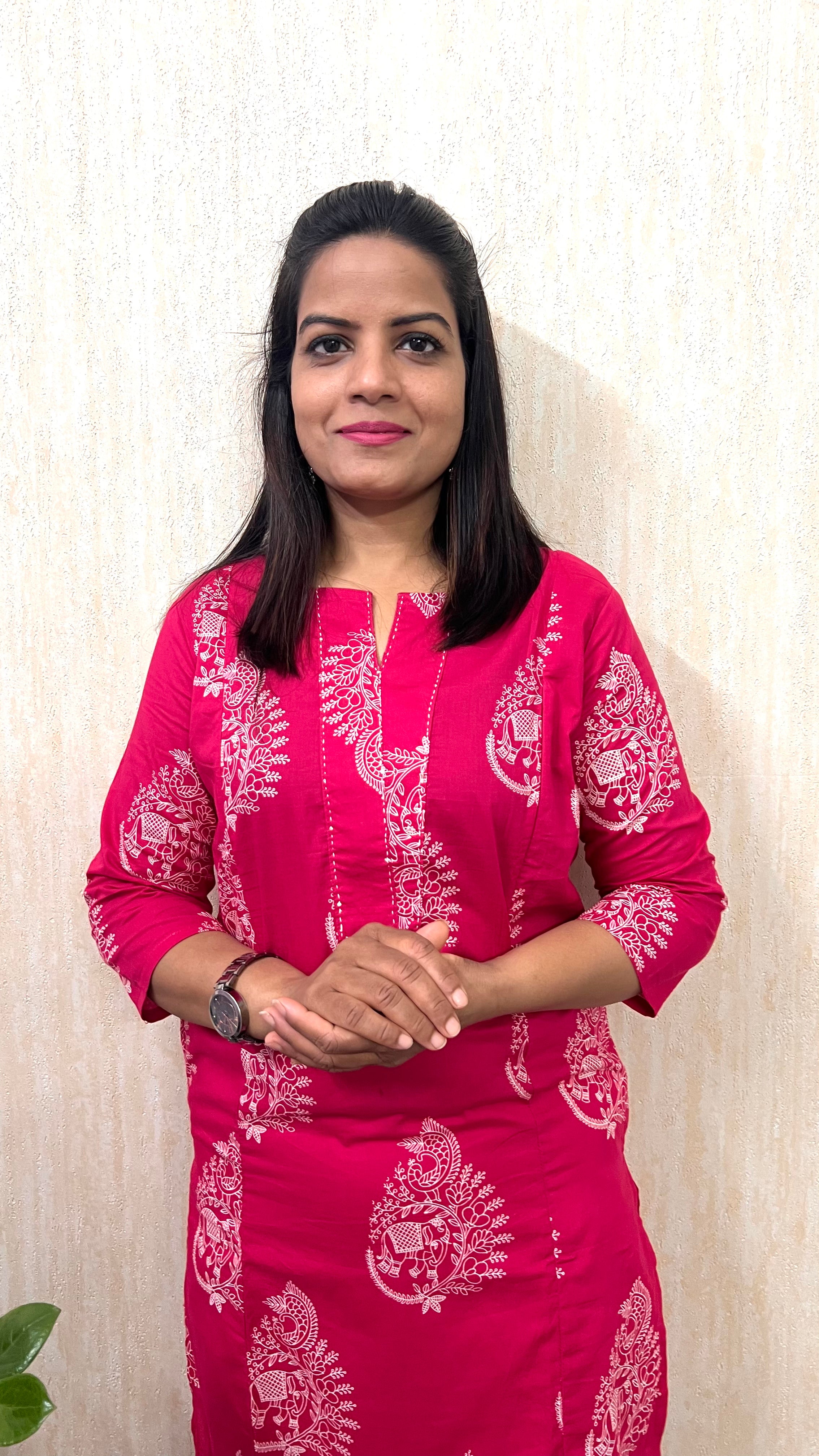 Mumzhug Fuchsia Bloom Elephant Print – Pure Cotton Jaipuri Feeding Kurta