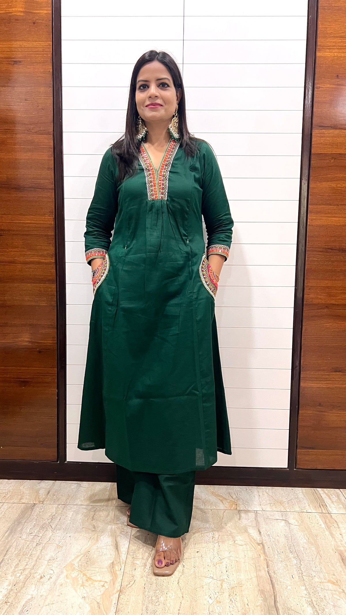 MUMZHUG Pure Cotton Bottle Green Embroidered Feeding & Maternity Kurta Pant with Chiffon Dupatta Set | Premium Nursing Wear | dispatch starts from-10TH OCTOBER