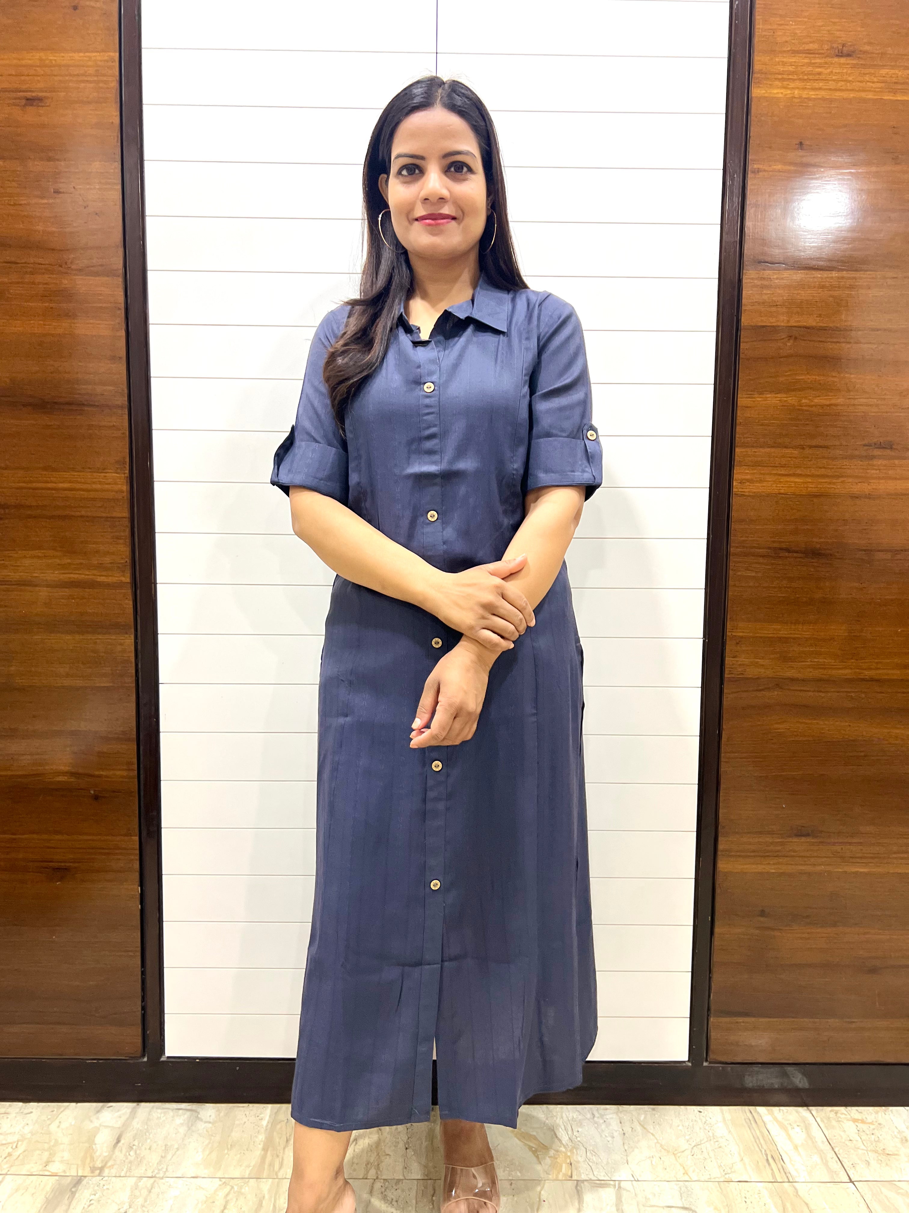 Mumzhug Grey Viscose Rayon A-line Feeding Kurta