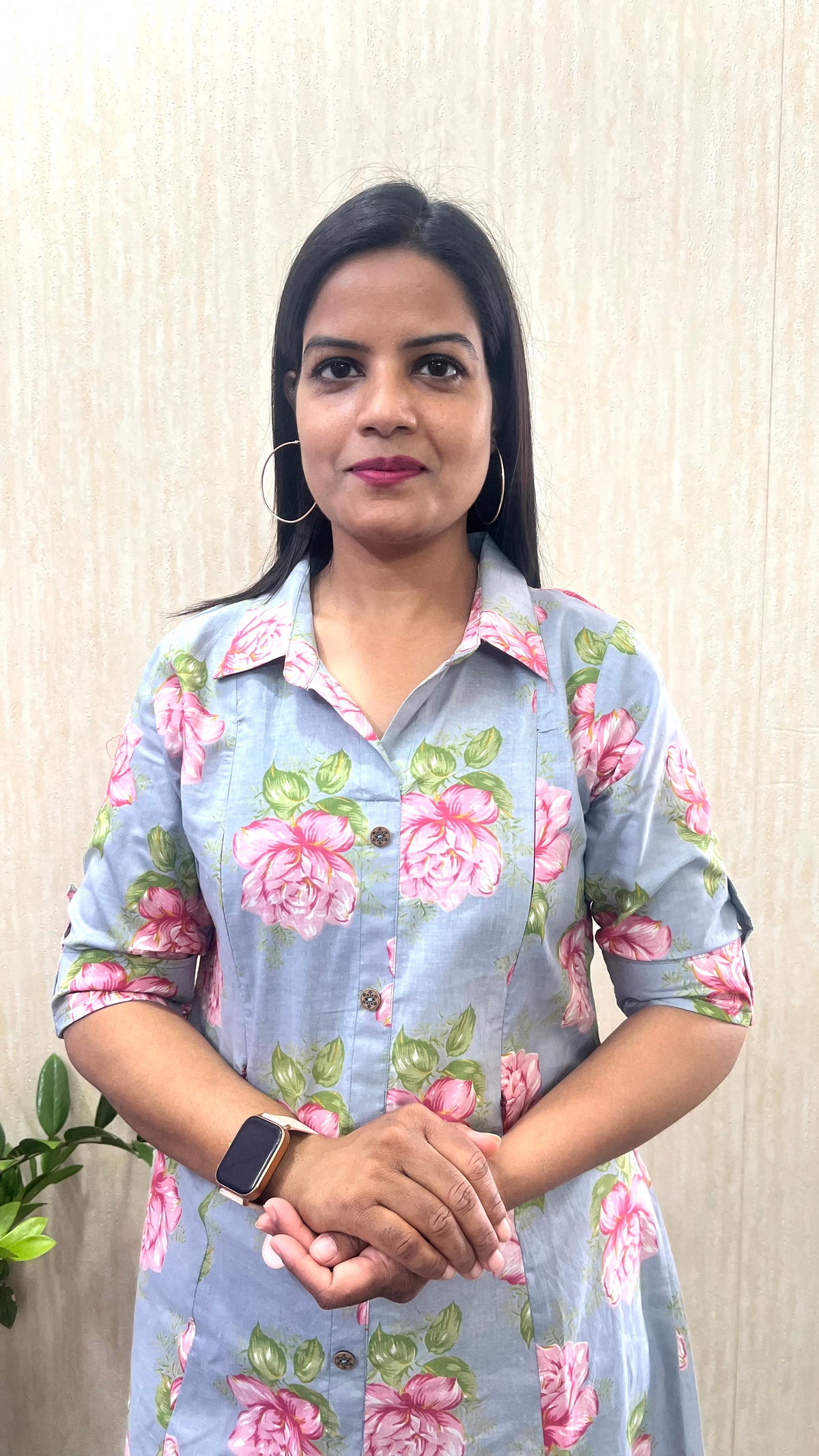 MUMZHUG Grey Blossom Pure Cotton Jaipuri Print Feeding & Maternity Co-ord Set- DISPATCHING STARTS 20TH SEPT