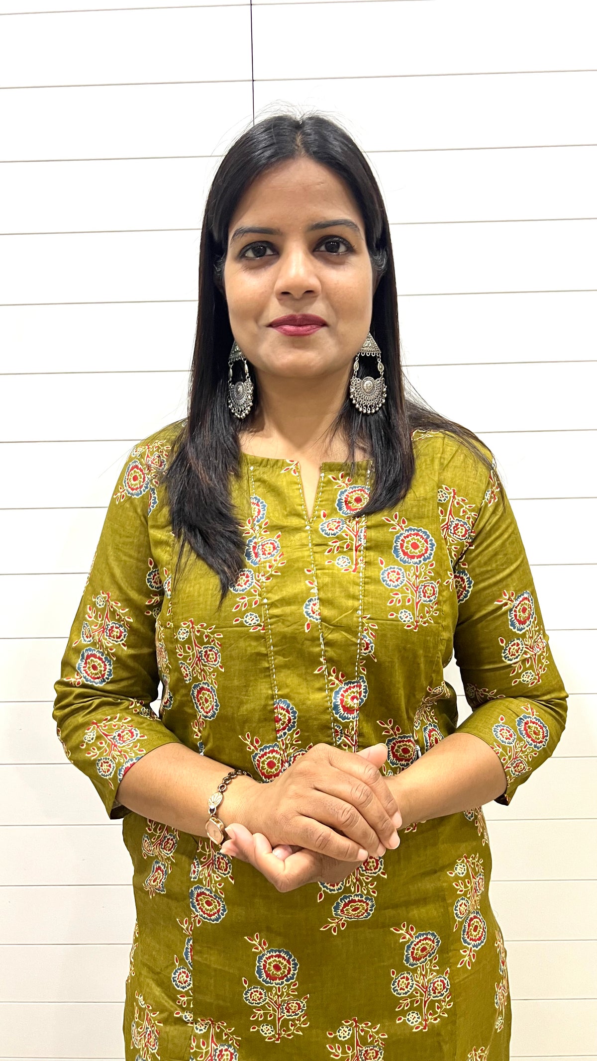 MUMZHUG Mehandi Green Jaipuri Bandhej Print Pure Cotton Feeding Kurta | Nursing & Maternity Wear