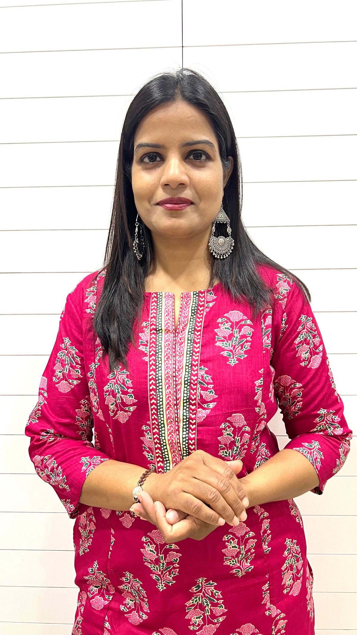 MUMZHUG Fuchsia Jaipuri Print Pure Cotton Feeding Kurta | Nursing & Maternity Wear