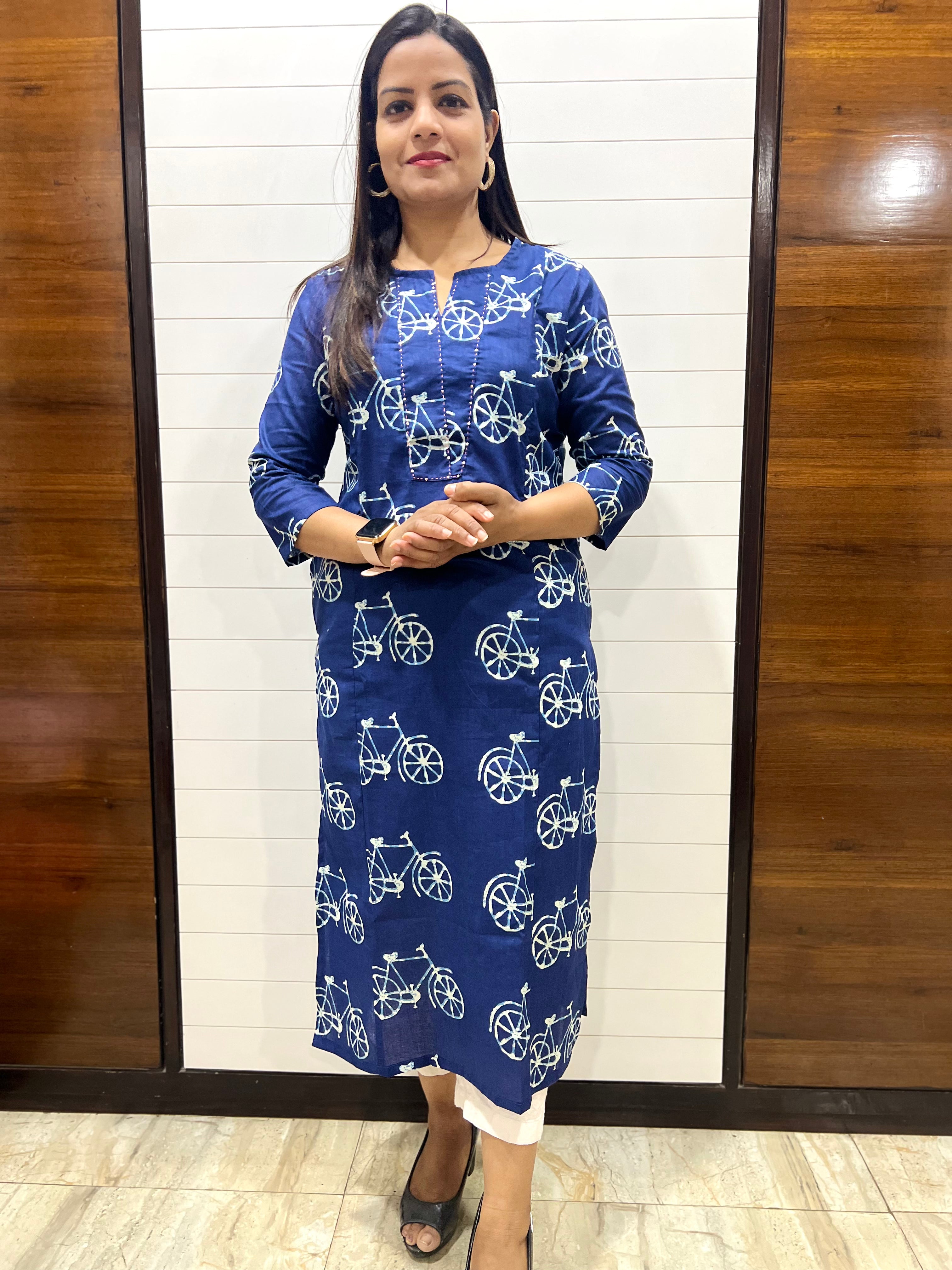 Mumzhug Pure Cotton Jaipuri Print Feeding Kurta