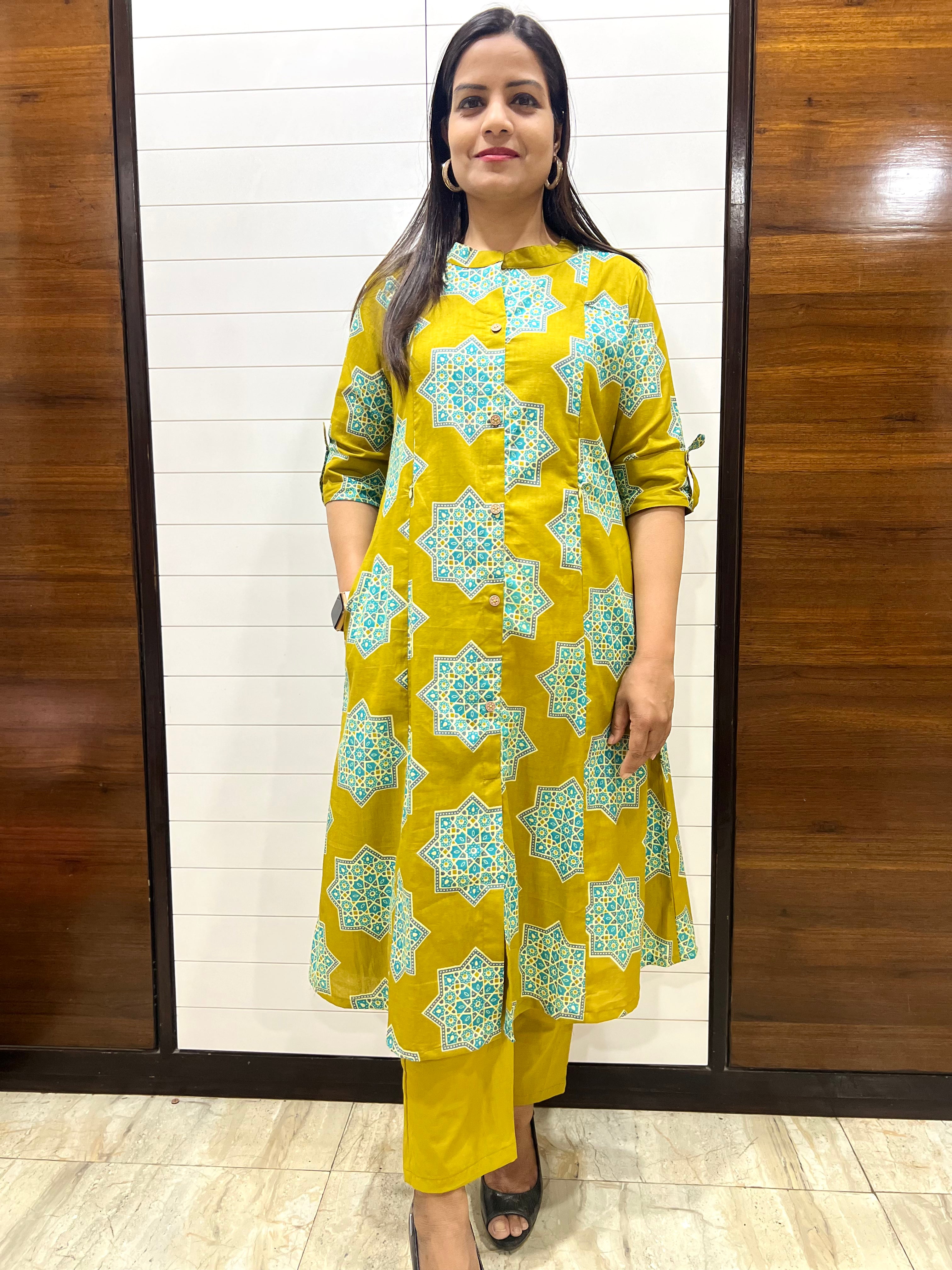 Mumzhug Dark Lime Colored Pure Cotton Feeding and Maternity Cord Sets