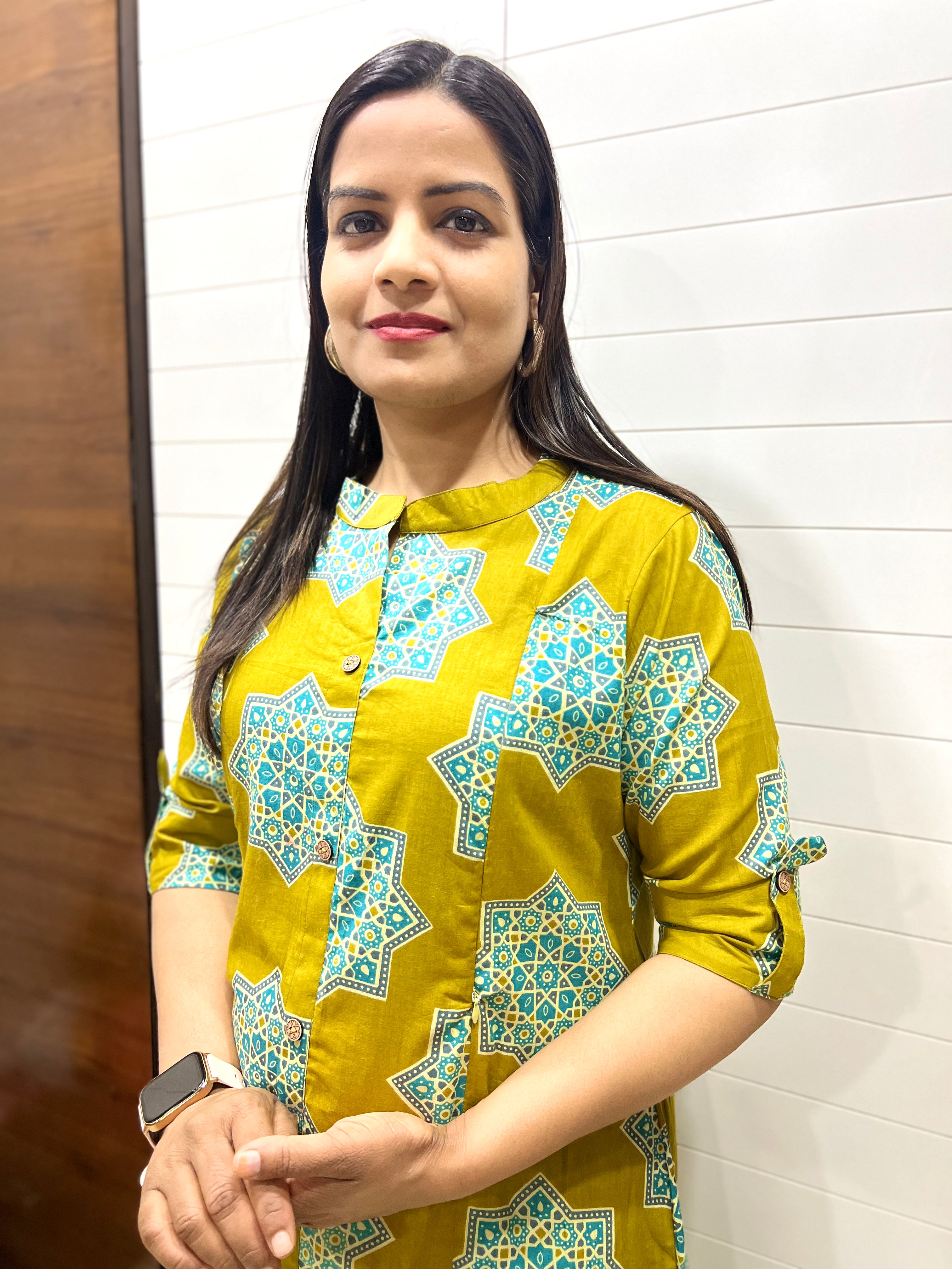 Mumzhug Dark Lime Colored Pure Cotton Feeding and Maternity Cord Sets