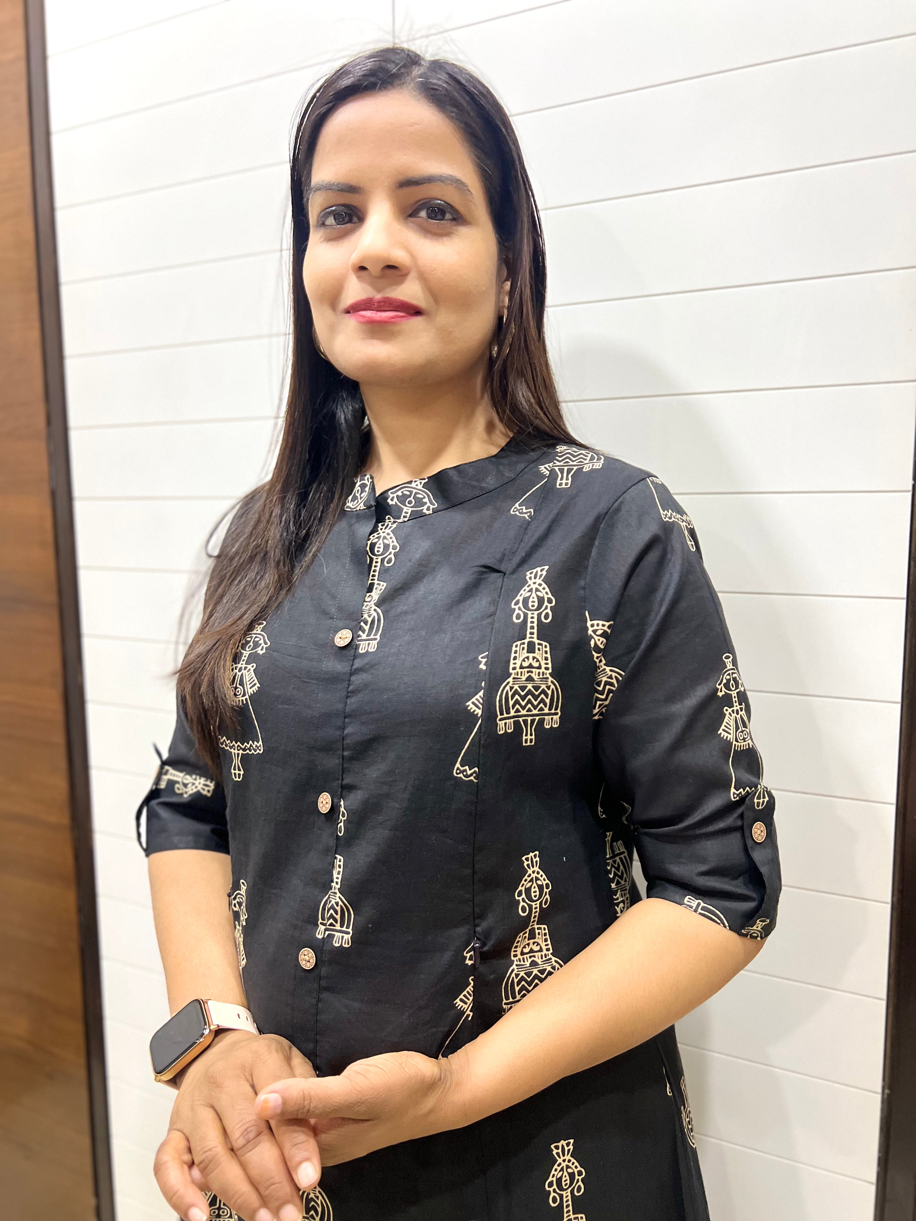 Mumzhug Black Colored Pure Cotton Feeding and Maternity Cord Set