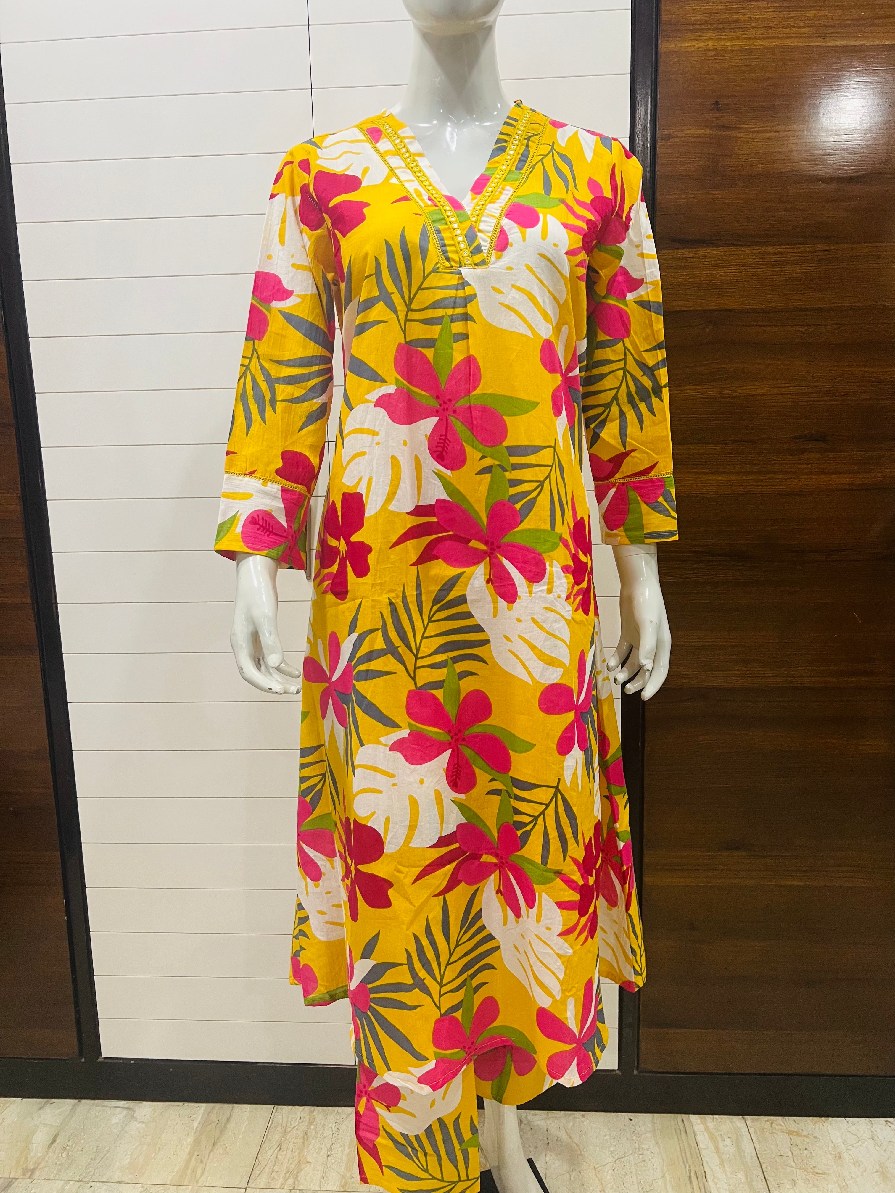 Pure Cotton Printed Cord Set With Both Sided Feeding Zipper
